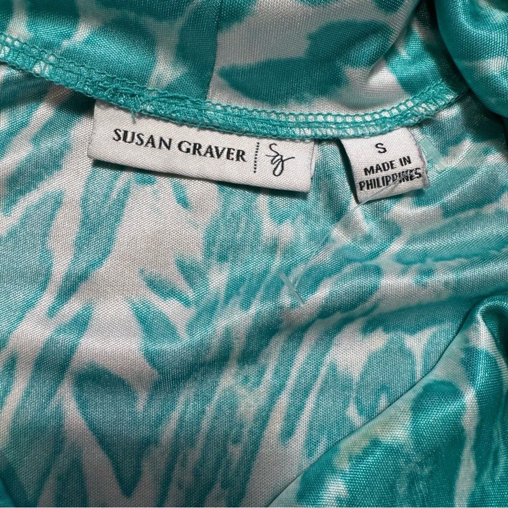 Other New Susan Graver Tie Dye Liquid Knit Cowl Neck Short Sleeve Size S / US 4 / IT 40 - 6 Thumbnail