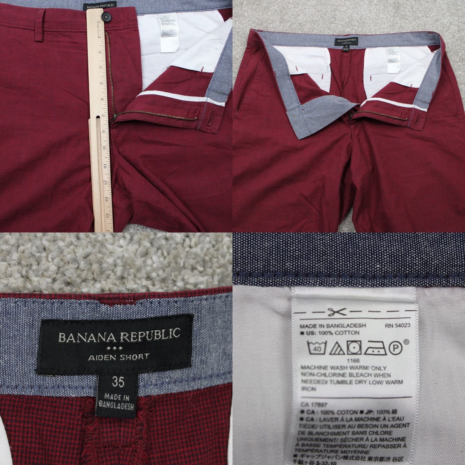 Banana Republic Banana Republic Aiden Short Shorts Mens 35 Red/Black Cotton Chino w/ 9" inseam Shirt Mens 35 Red/Black Cotton Chino w/ 9" inseam Size US 35 - 8 Thumbnail