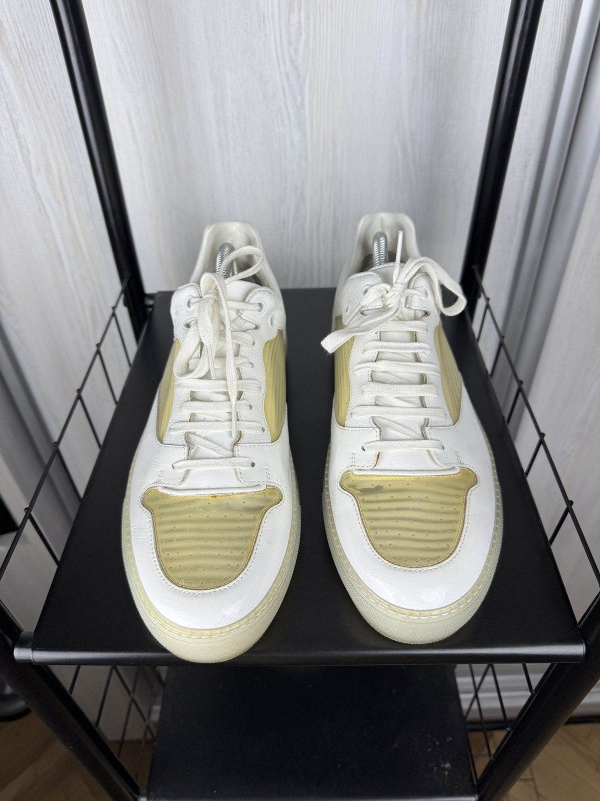 Balenciaga MENS BALENCIAGA WHITE LEATHER LACE-UP SNEAKERS EU 42 341772 Size US 9 / EU 42 - 6 Thumbnail