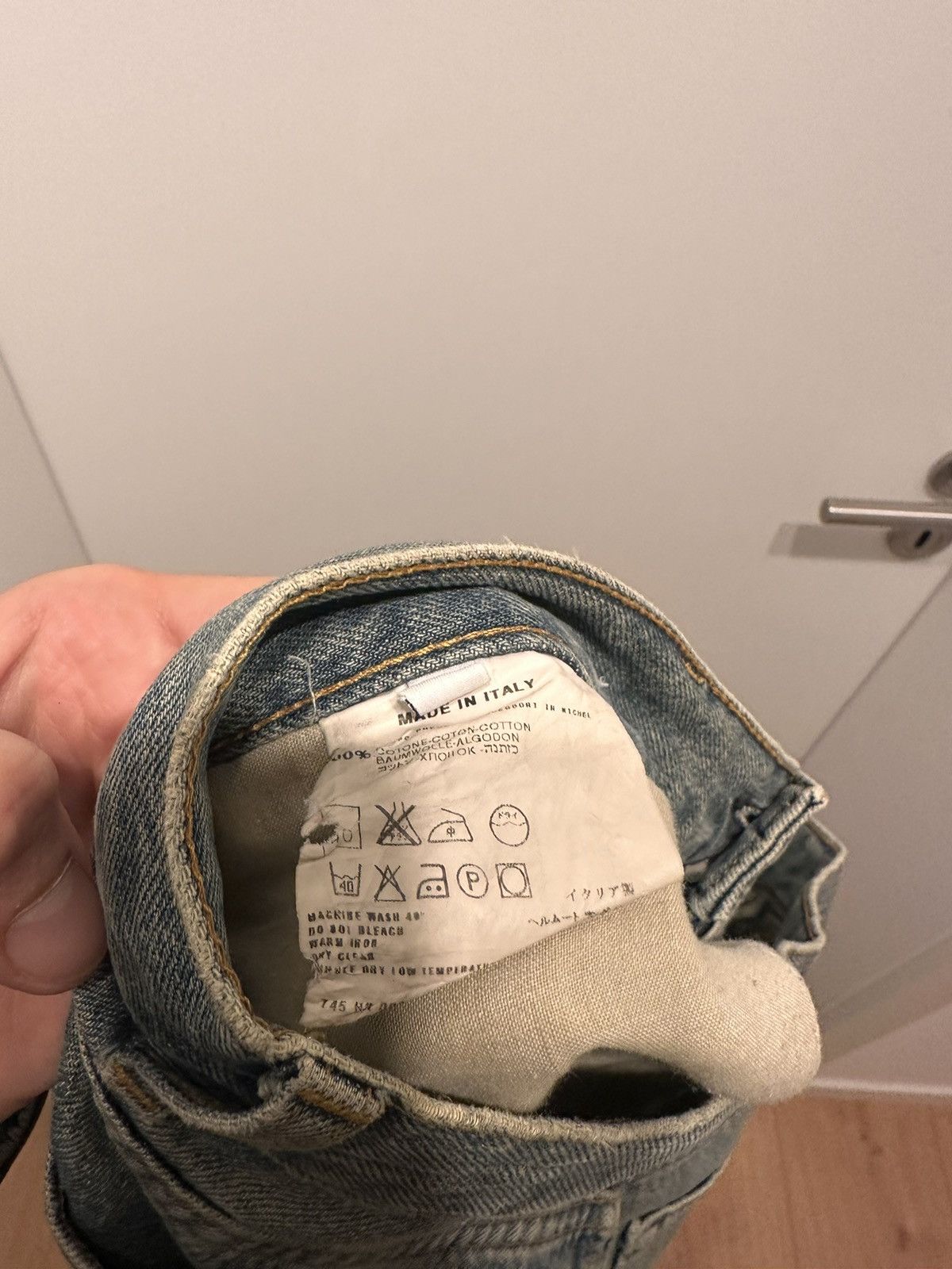 Helmut Lang Early 00s Vintage Stained Denim Jeans Archive Size US 30 / EU 46 - 8 Thumbnail