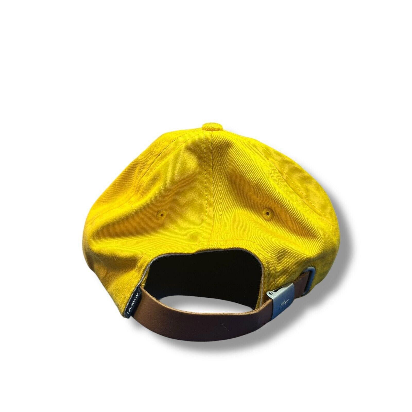 Lacoste Lacoste Yellow Cotton Cap Hat Adjustable Strapback Crocodile Size ONE SIZE - 5 Thumbnail