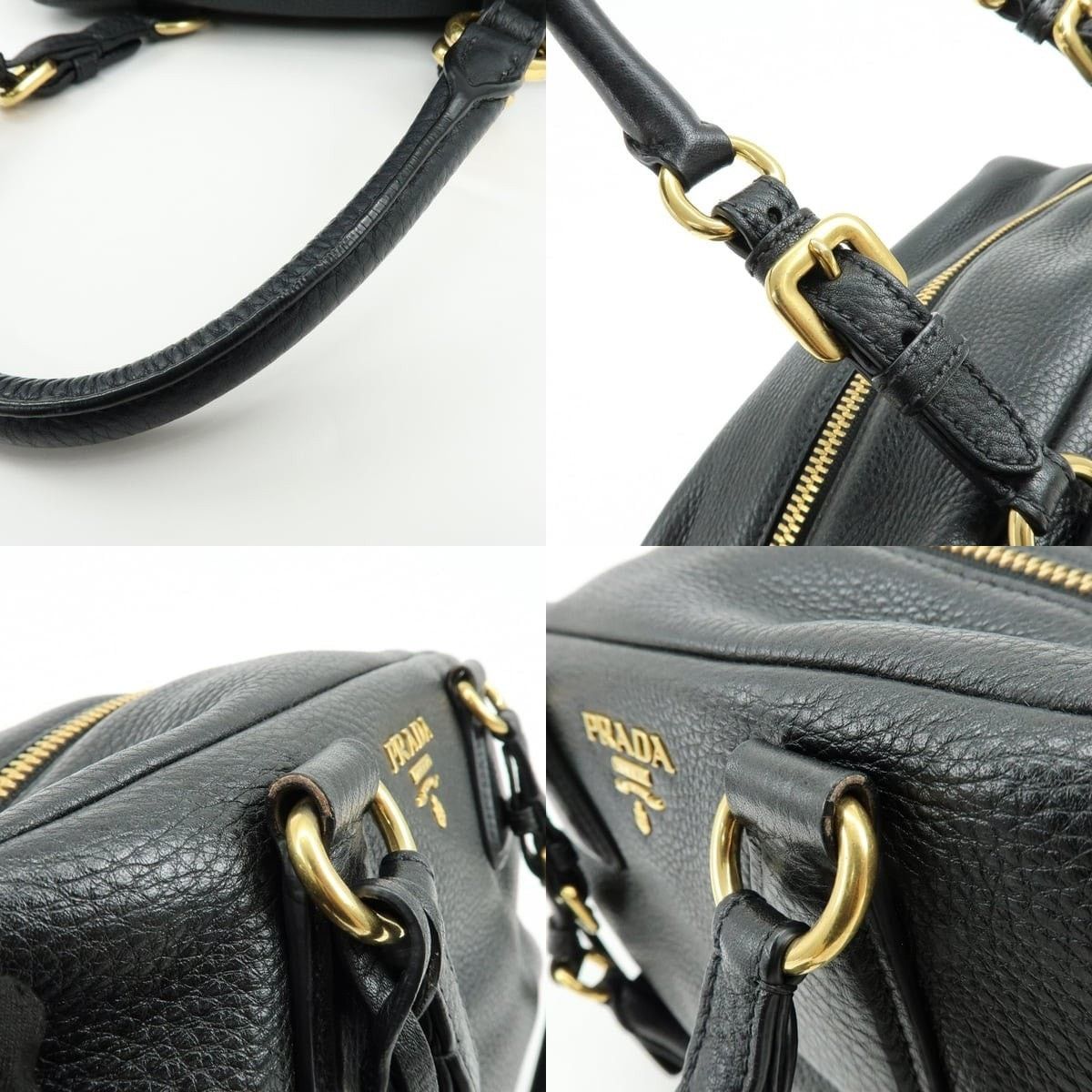 Prada Prada Vitello Daino Shoulder Bag Calfskin Black Size ONE SIZE - 4 Thumbnail