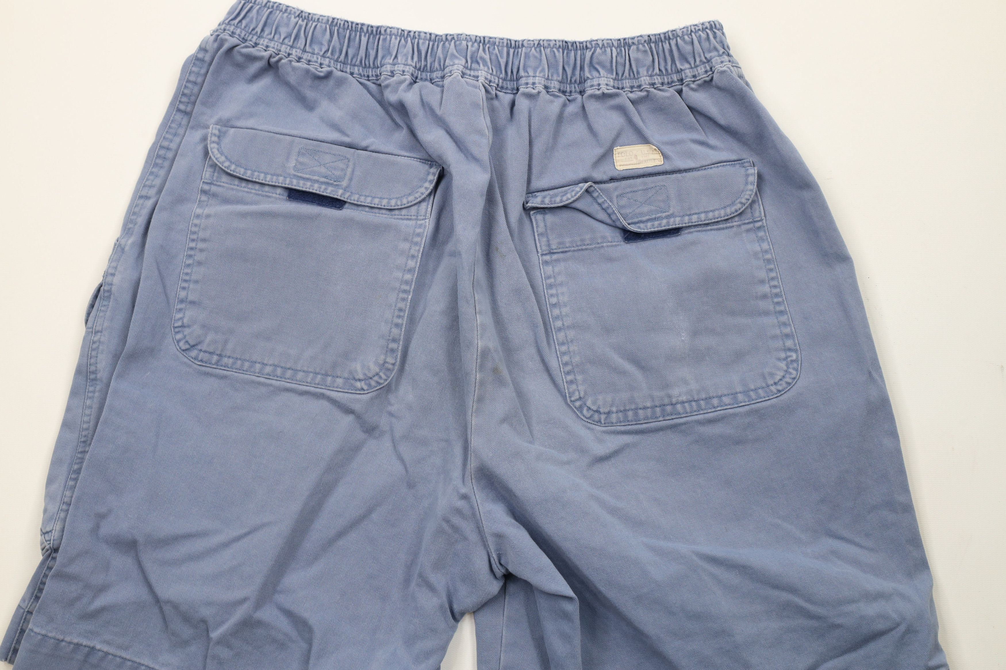 Ralph Lauren × Vintage Vintage 90s Ralph Lauren Out Above Knee Cargo Shorts Blue Size US 33 - 11 Thumbnail