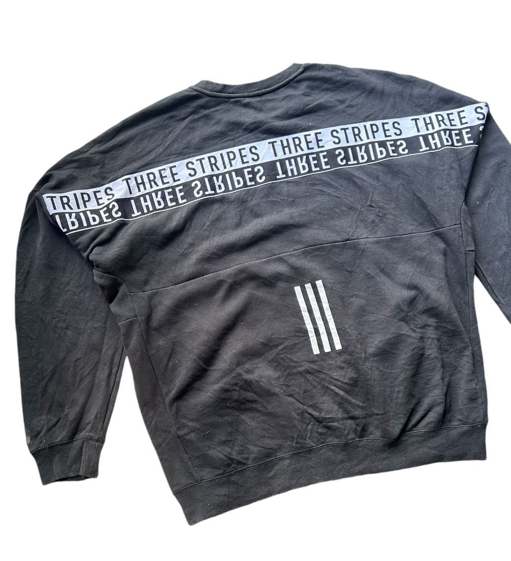 Adidas Vintage Adidas tripes three stripes baggy design sweater Size US XL / EU 56 / 4 - 2 Thumbnail