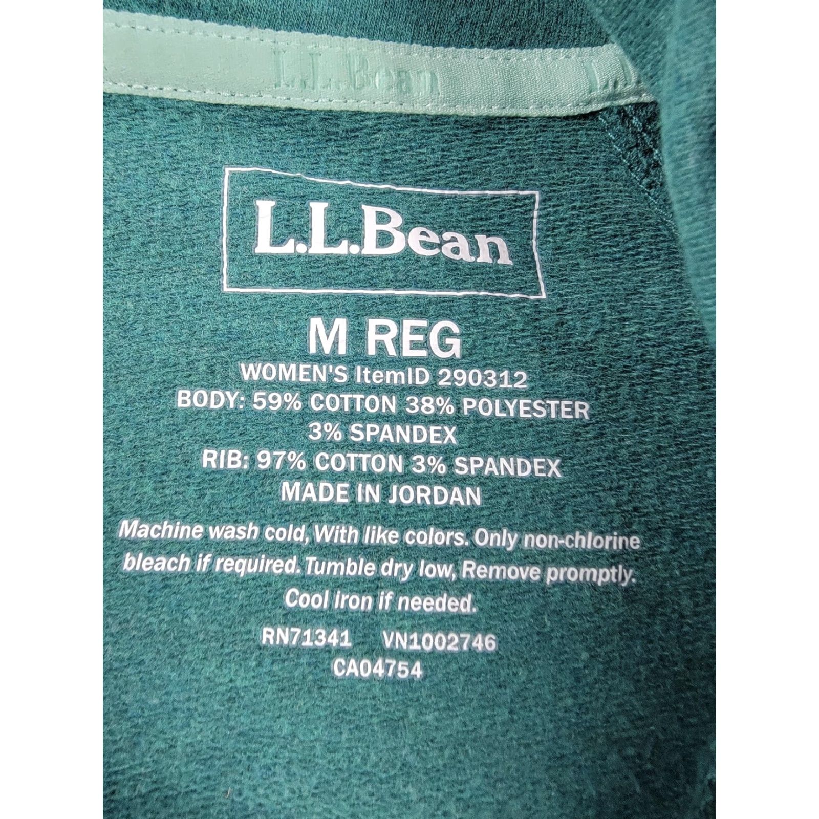Vintage L.L.Bean Sweatshirt Womens M Green Cowl Neck Pullover Pocket Thumbholes Size M / US 6-8 / IT 42-44 - 3 Thumbnail