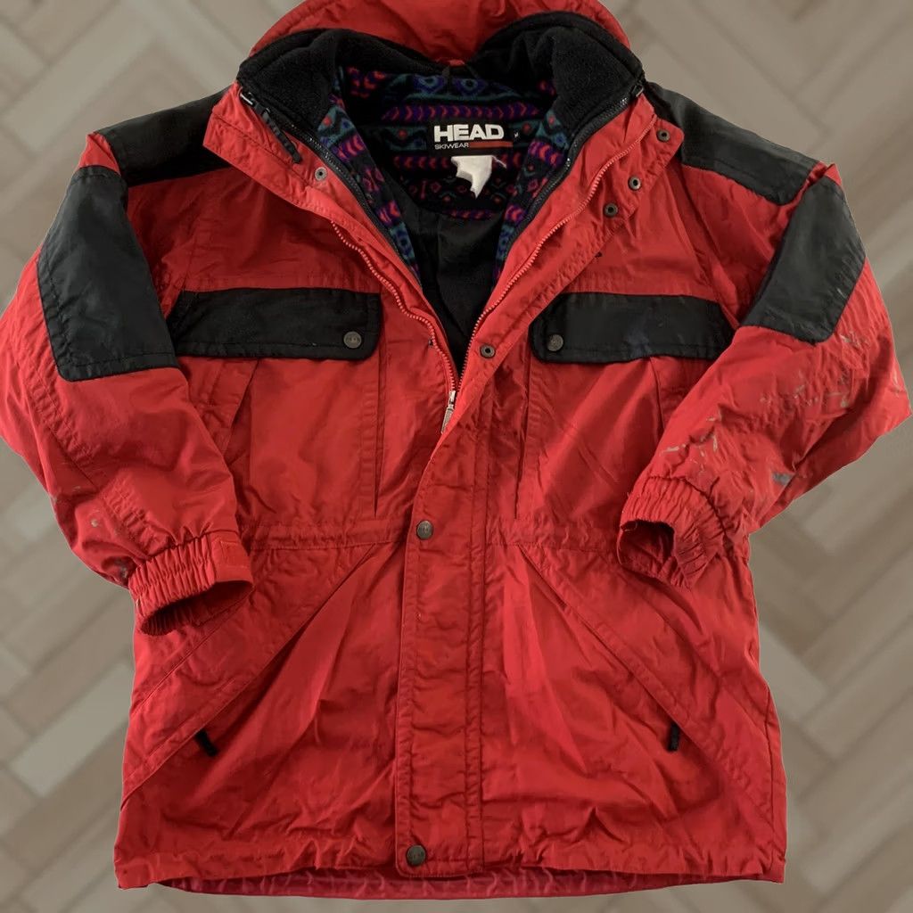 Vintage VTG HEAD 3-in-1 Ski Jacket Mens M Red Shell Aztec Fleece Jacket Size US M / EU 48-50 / 2 - 1 Thumbnail