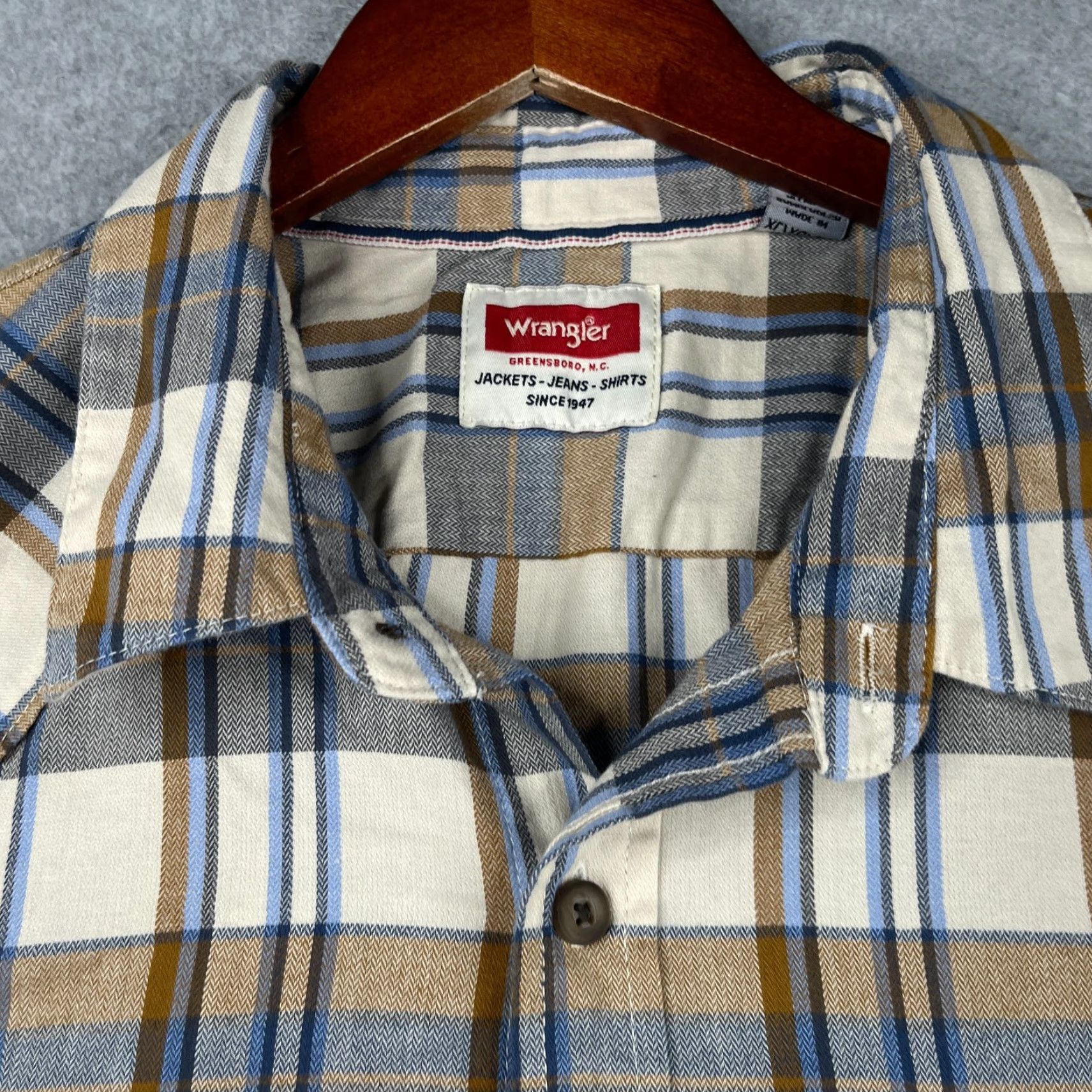 Wrangler Wrangler Shirt XL Multicolor Plaid Button-Up Long Sleeve Mens Colorful Casual Pocket Size US XL / EU 56 / 4 - 4 Thumbnail
