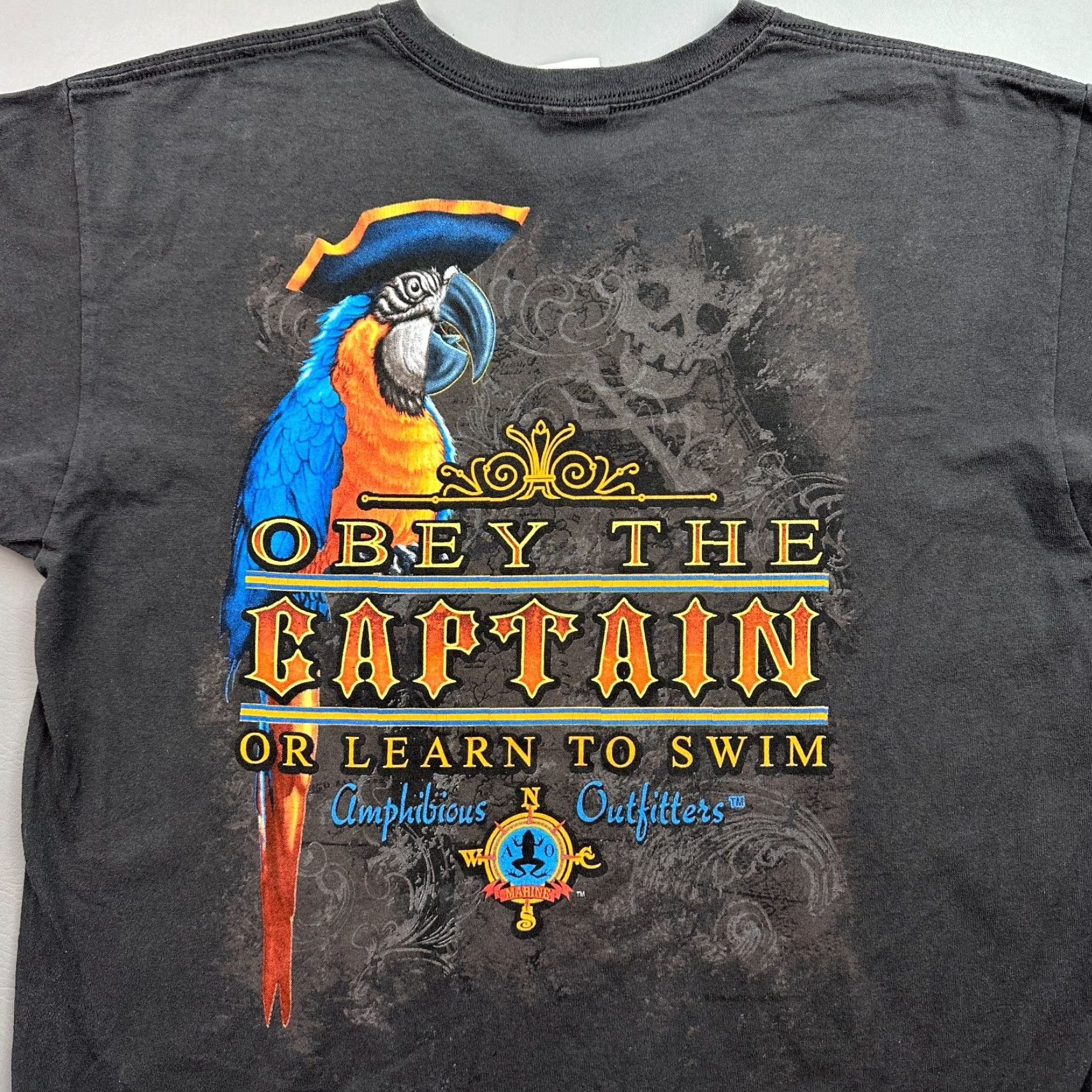 Anvil Vintage Amphibious Outfitters Shirt Mens L Gray Obey The Captain Graphic Tee Size US L / EU 52-54 / 3 - 2 Thumbnail