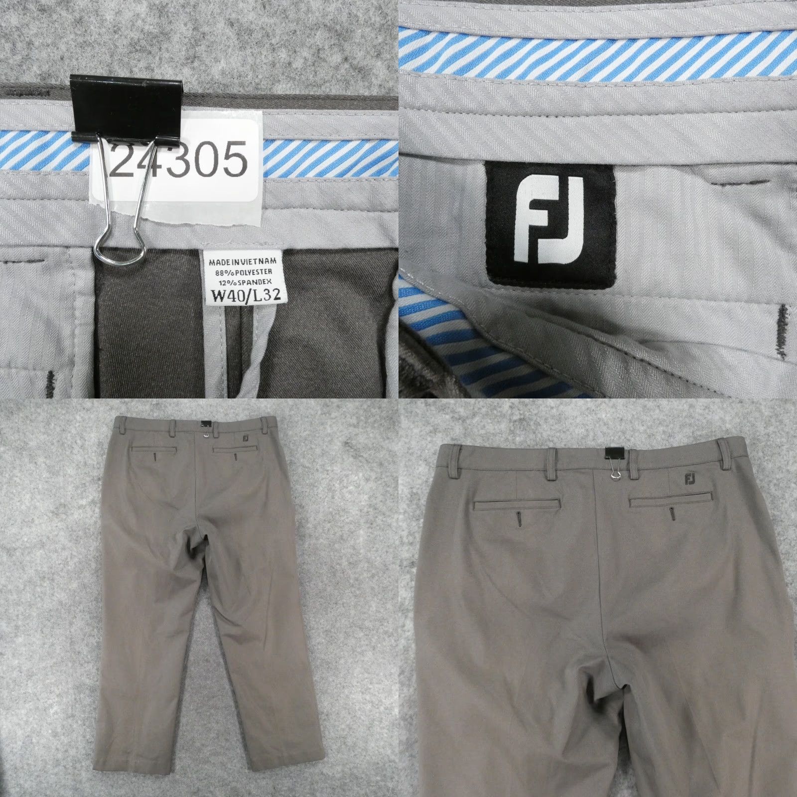 Footjoy FootJoy Pants Men 40x32 Stretch Chino Flat Front Gray Lightweight Golf Size US 40 / EU 56 - 9 Thumbnail