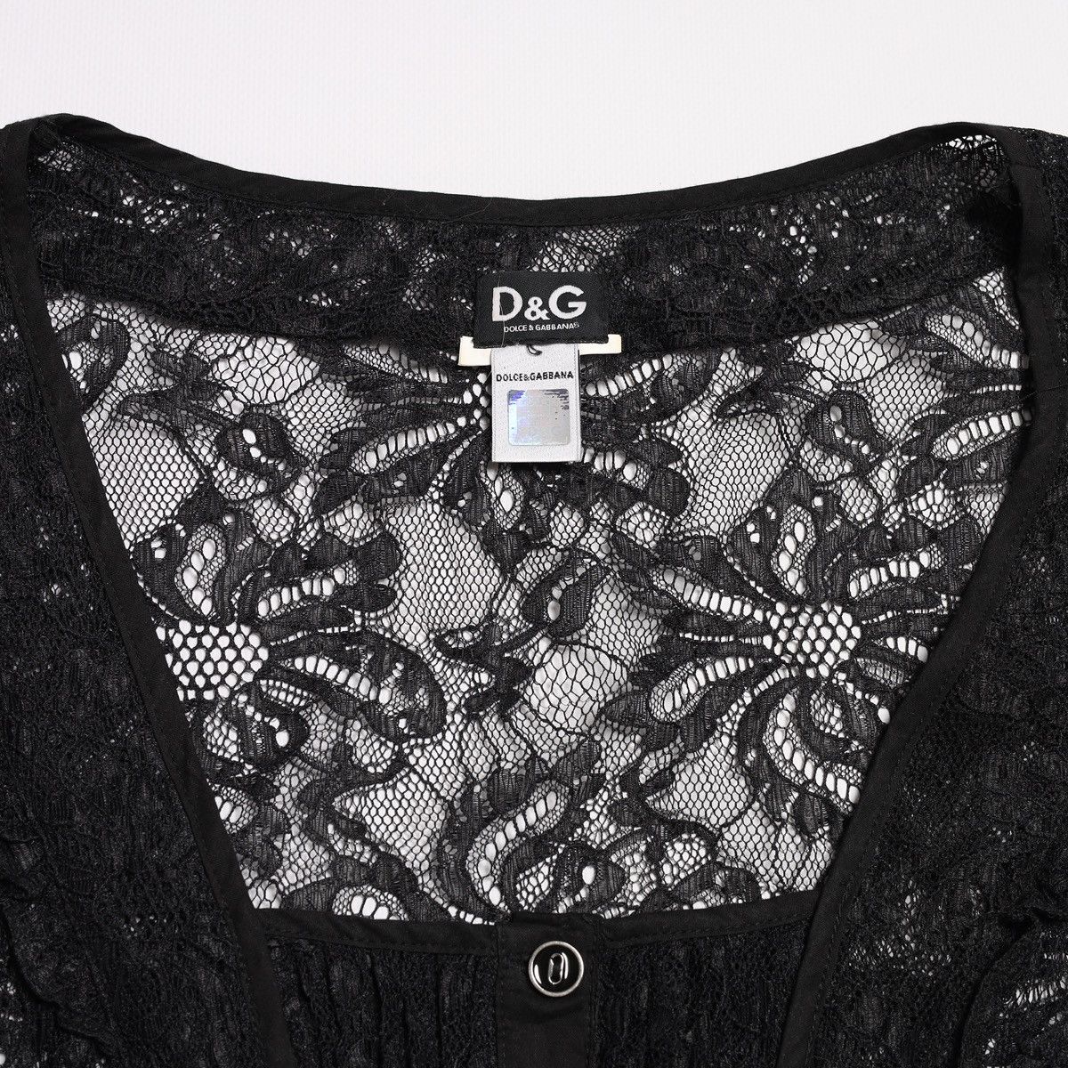Dolce & Gabbana Dolce Gabbana Lace Top Black Sexy Fishnet Cocktail Couture Size S / US 4 / IT 40 - 13 Thumbnail