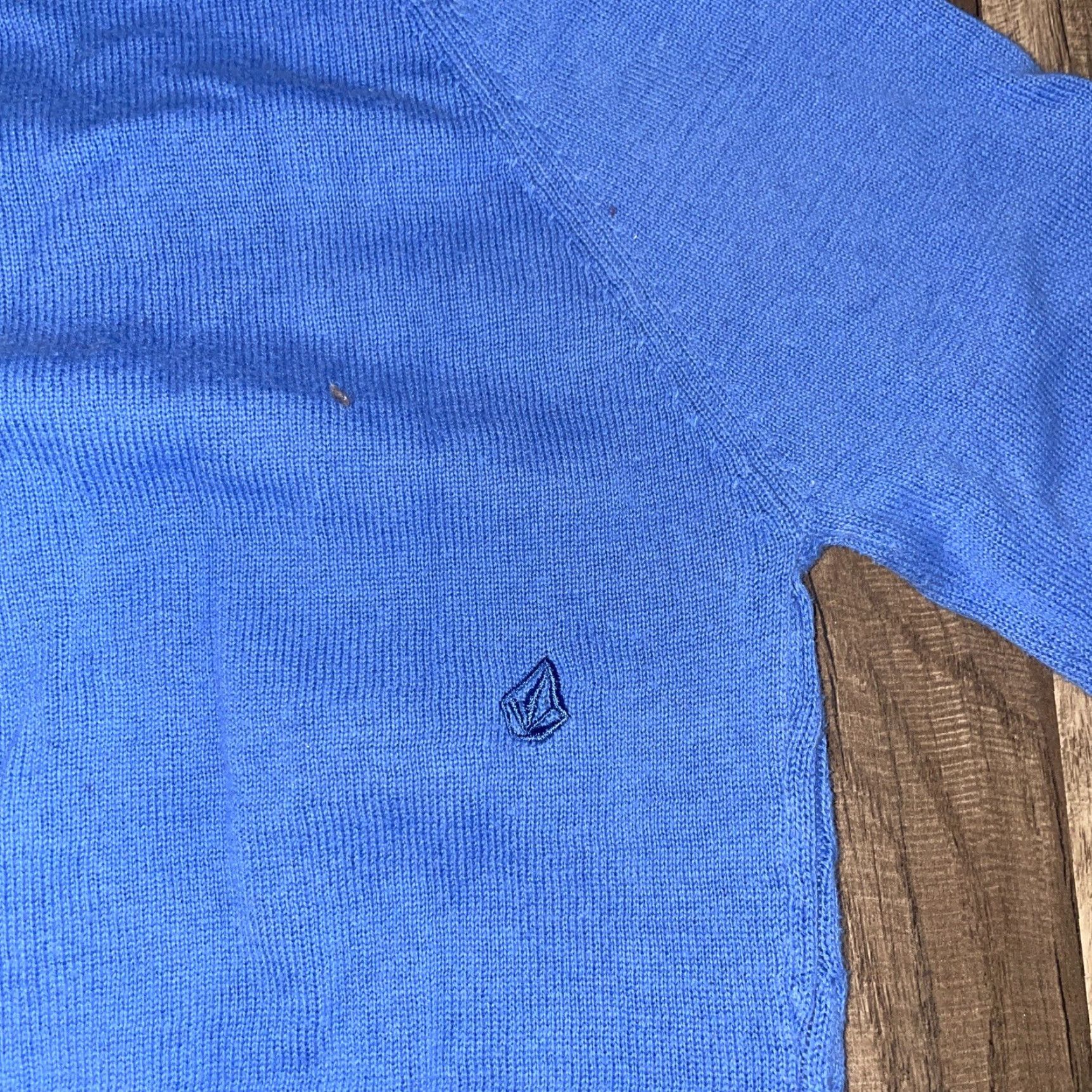 Volcom VINTAGE Volcom Cardigan Hoodie Women M Blue Cable-Knit Sweater 15X22 Y2K Size M / US 6-8 / IT 42-44 - 5 Thumbnail