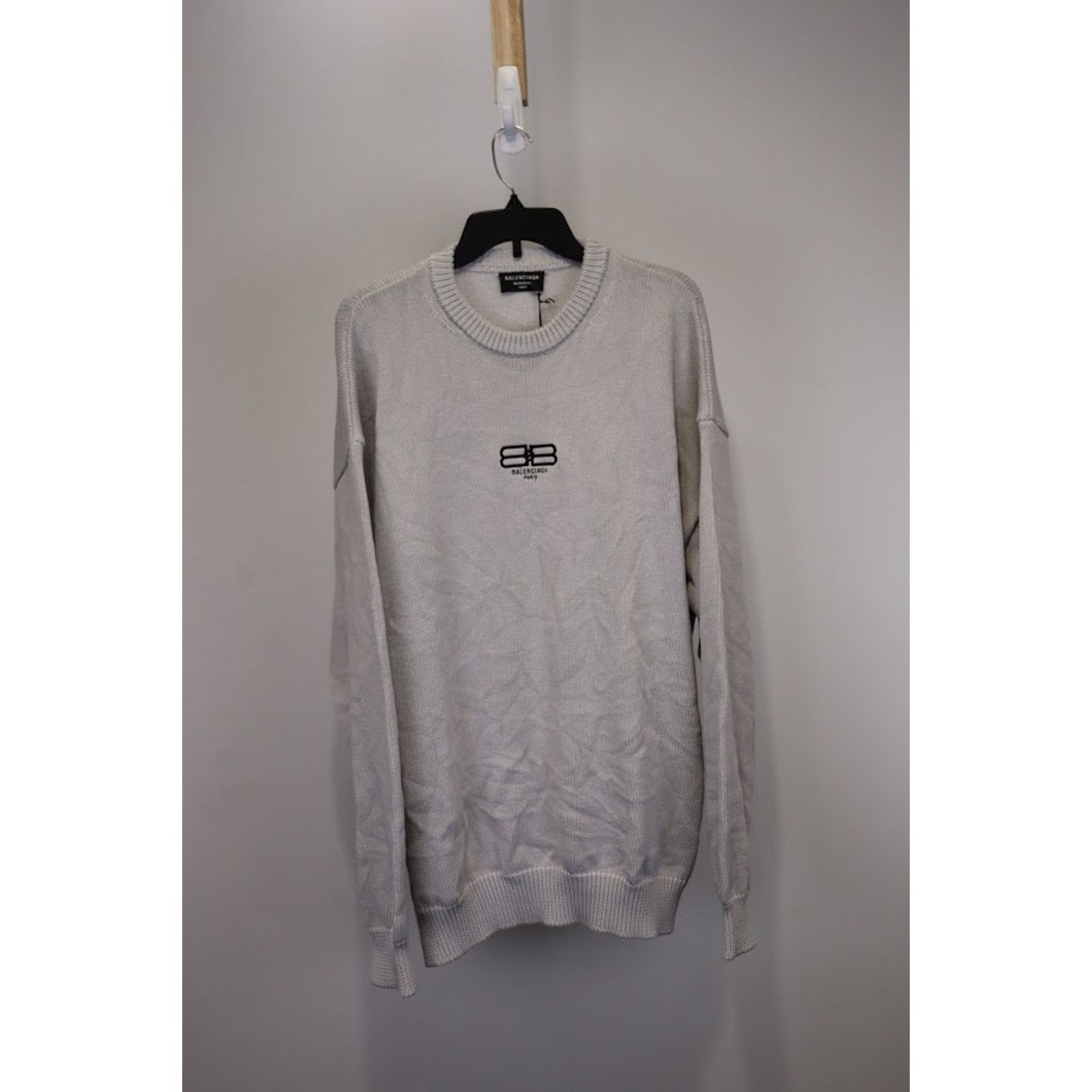 Balenciaga o1rshd1 Crew Neck Sweater in Gray Size US S / EU 44-46 / 1 - 1 Thumbnail