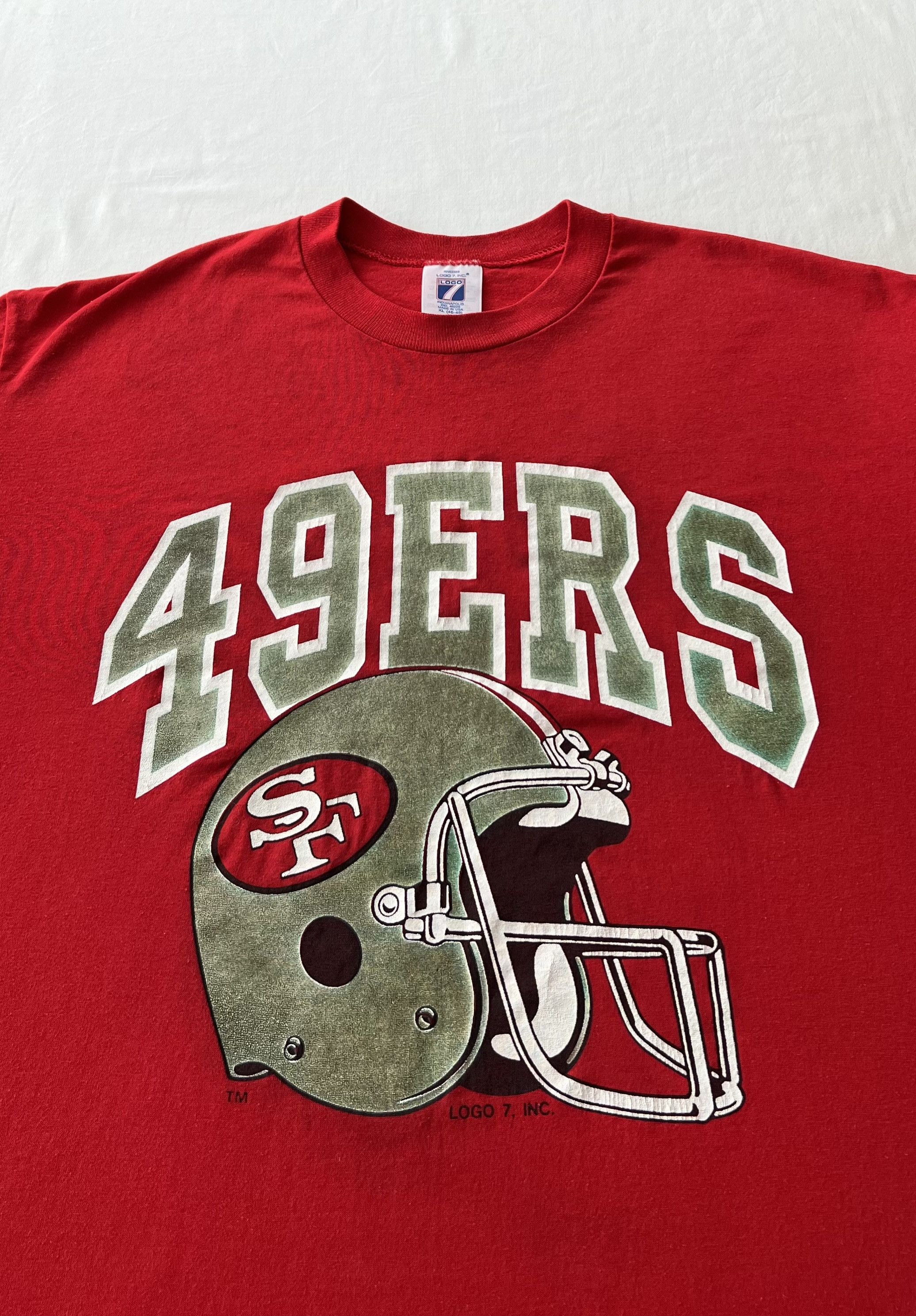 NFL Vintage 90s San Francisco 49ers NFL Logo 7 Red T-shirt Size US L / EU 52-54 / 3 - 3 Thumbnail