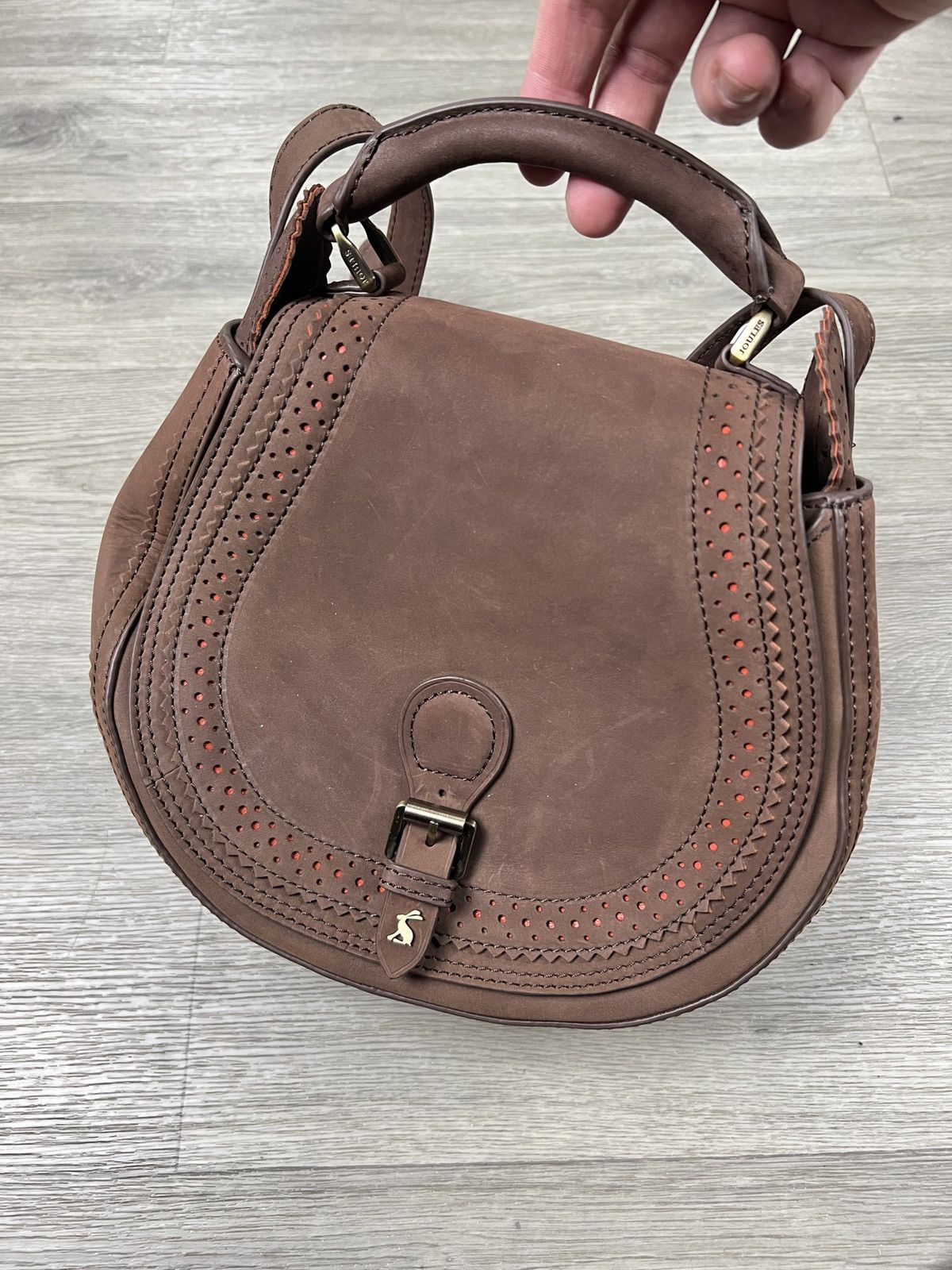 Other Joules Dawcett Spanish Leather Saddle Bag - Chocolate Size ONE SIZE - 5 Thumbnail