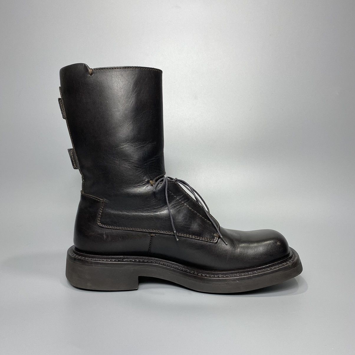 Prada FW99 Double Strapped Square Toe Boots (RUNWAY) Size US 6 / EU 39 - 7 Thumbnail