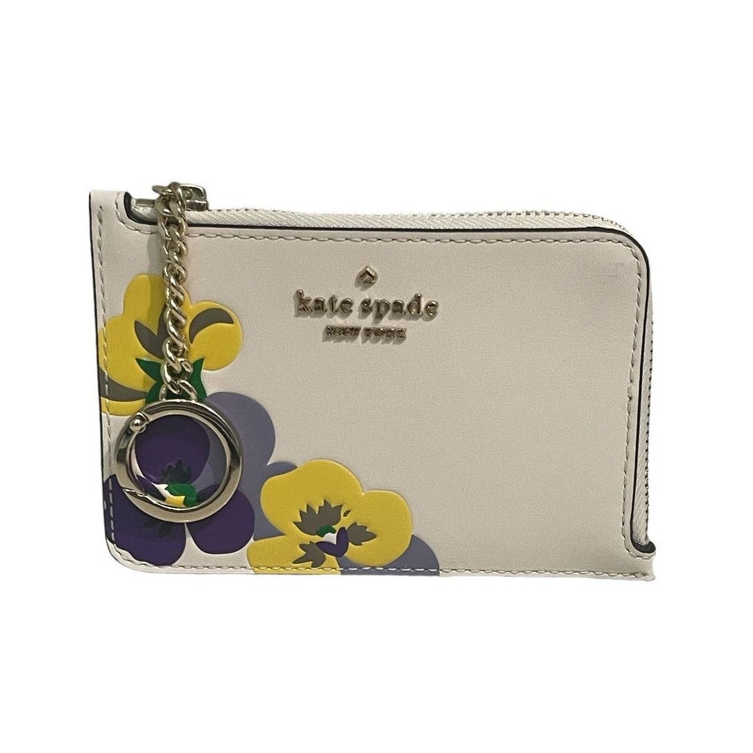 Kate Spade Darcy Wild Petal Medium LZip Card Holder Key Ring
