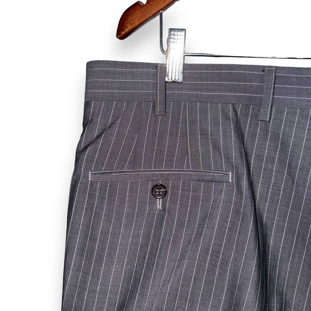 Samuelsohn Samuelsohn Gable Gray Striped Super 130s Suit Size 44R Size 44R - 15 Thumbnail