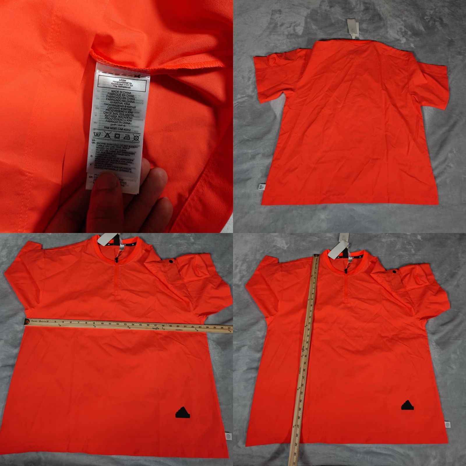 Adidas ADIDAS T-Shirt City Escape 1/4 Zip Mens S Orange Oversized 2020s Logo Pinhole Defect Mens Size US S / EU 44-46 / 1 - 8 Thumbnail