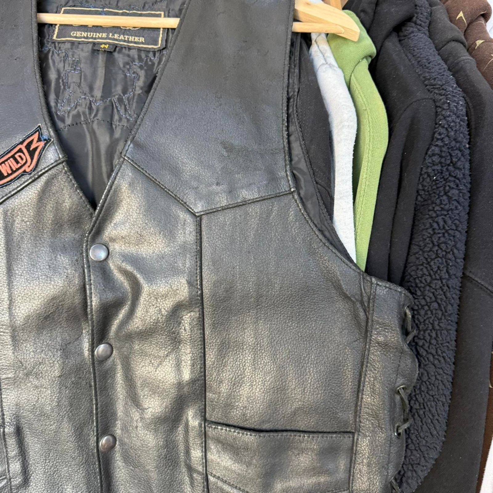 Other Vintage 90s ATL Genuine Leather Biker Vest With Cool Patches Size US M / EU 48-50 / 2 - 3 Thumbnail