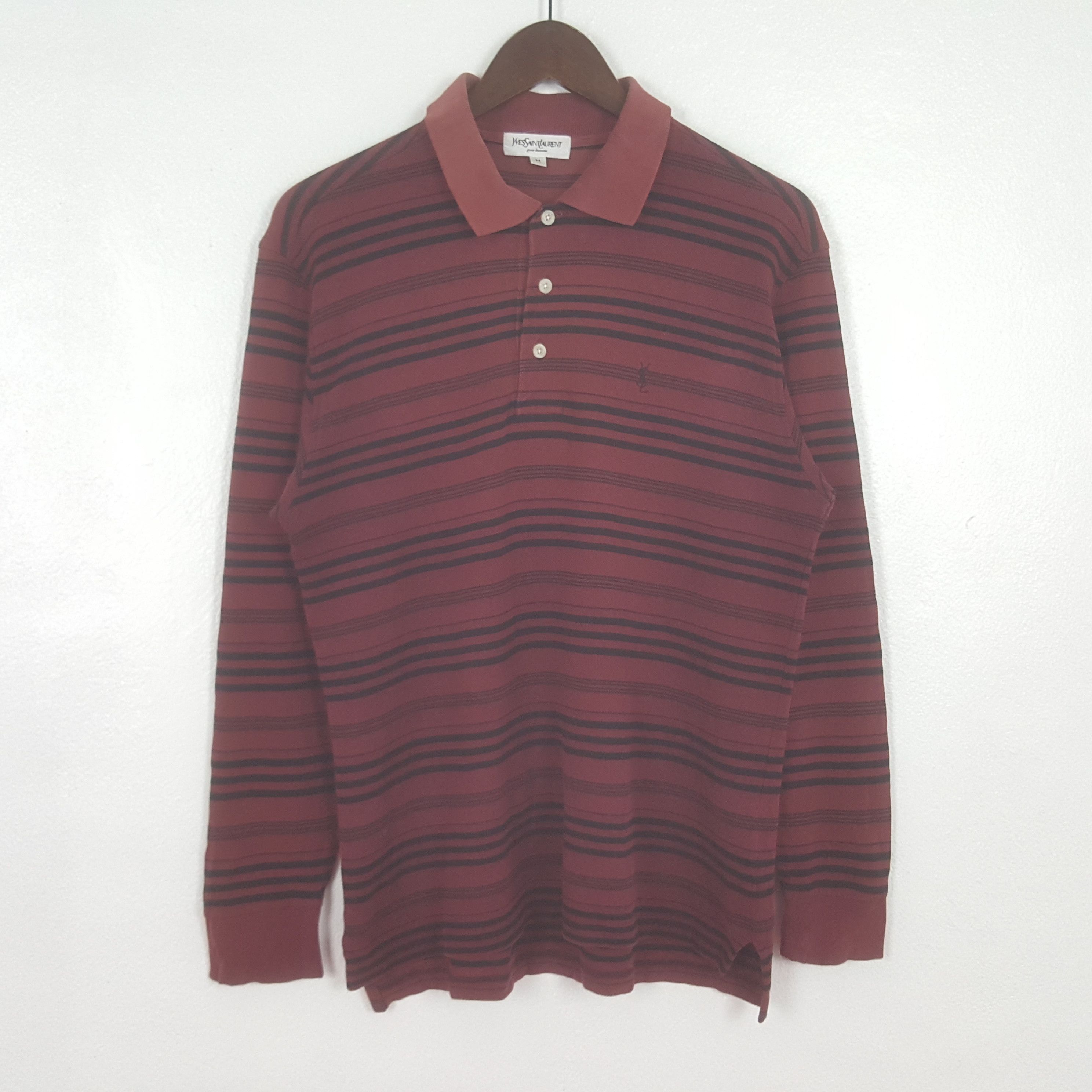 Yves Saint Laurent Vintage Yves Saint Laurent Striped Polos Shirt Size US S / EU 44-46 / 1 - 1 Thumbnail