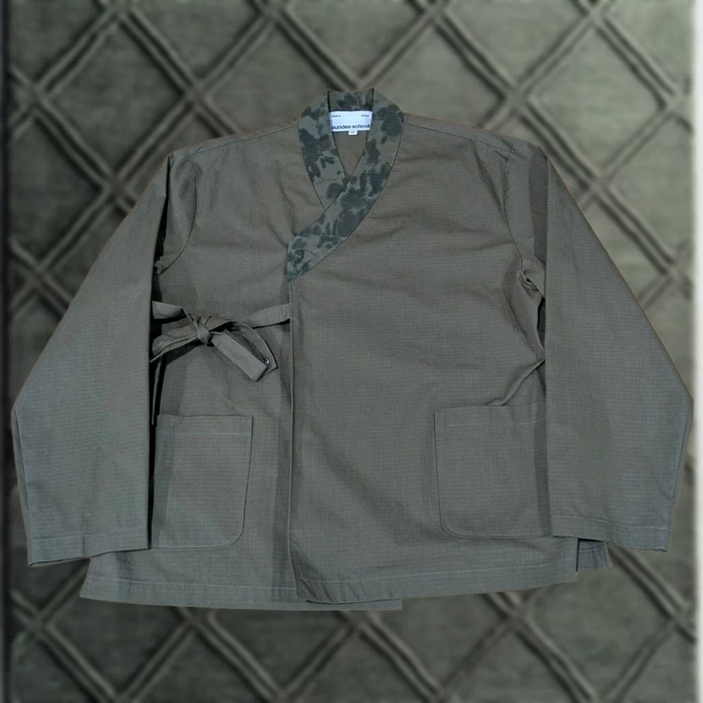 Sundae School Sundae School Jacket Kimono Shawl Cotton Green Camo Button Tie XL Women Size XL / US 12-14 / IT 48-50 - 1 Thumbnail