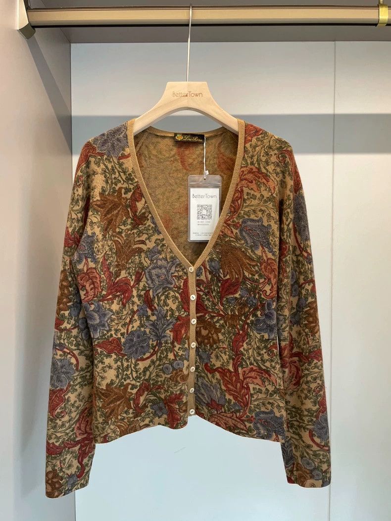 Loro Piana LORO PIANA Colorful embroidered cardigan Size L / US 10 / IT 46 - 1 Thumbnail