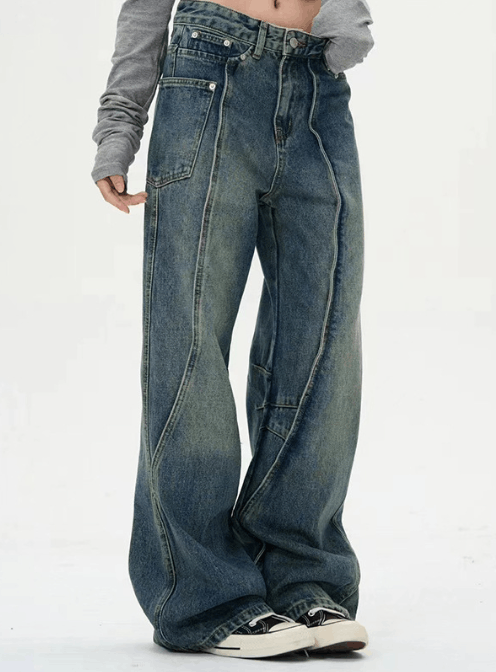 Japanese Brand × Jean American high street washed distressed jeans high waist Size US 32 / EU 48 - 2 Thumbnail