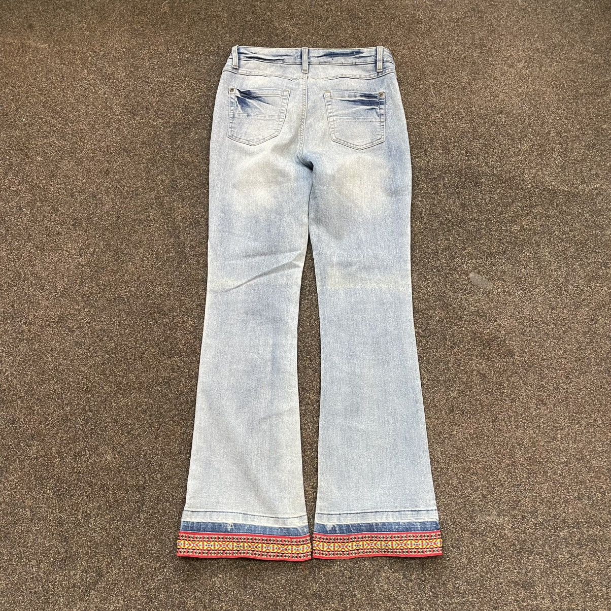 Vintage Vintage Y2K Flared Jeans Distressed Painted Hem Skate 32 Size US 32 / EU 48 - 3 Thumbnail