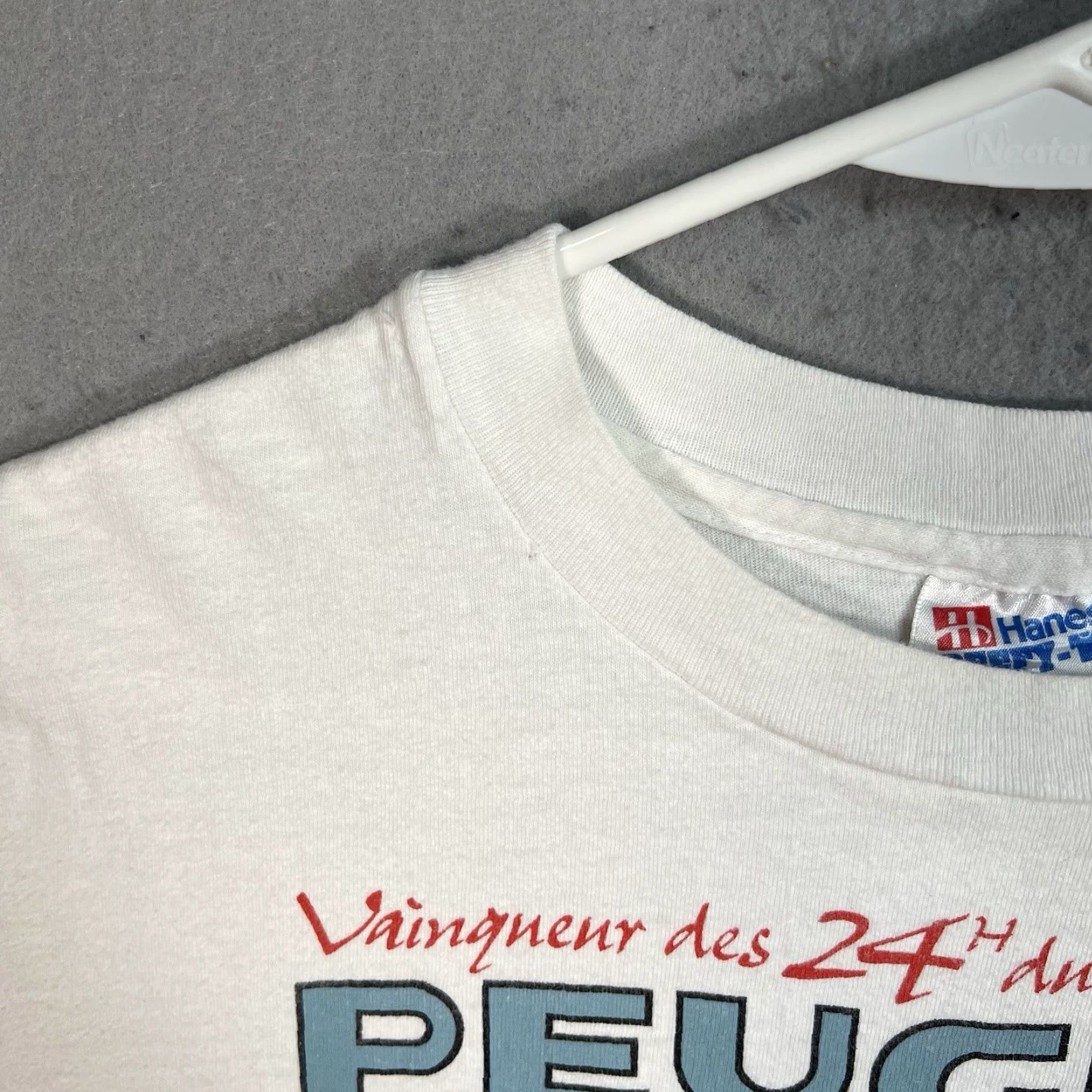 Hanes VINTAGE 1992 Peugeot 905 Evo1 B Racing Graphic Tee Shirt Adult XL White Mens Size US XL / EU 56 / 4 - 6 Thumbnail