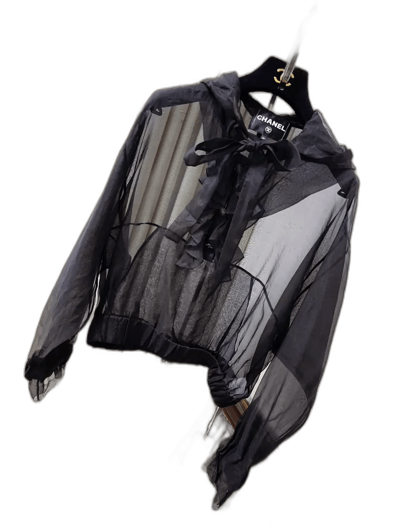Chanel Chanel Black Sheer Organdy Top Size S / US 4 / IT 40 - 1 Thumbnail