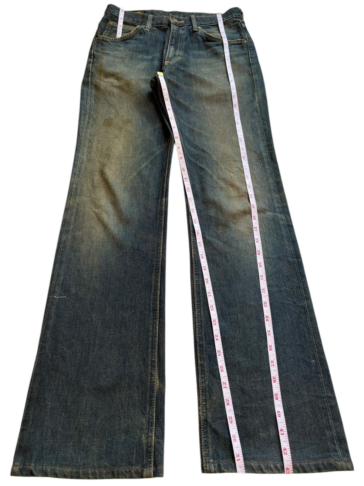 Lee Vintage Japanese Lee Sanforized Mud Wash Distress Flare Jean Size US 29 - 14 Thumbnail