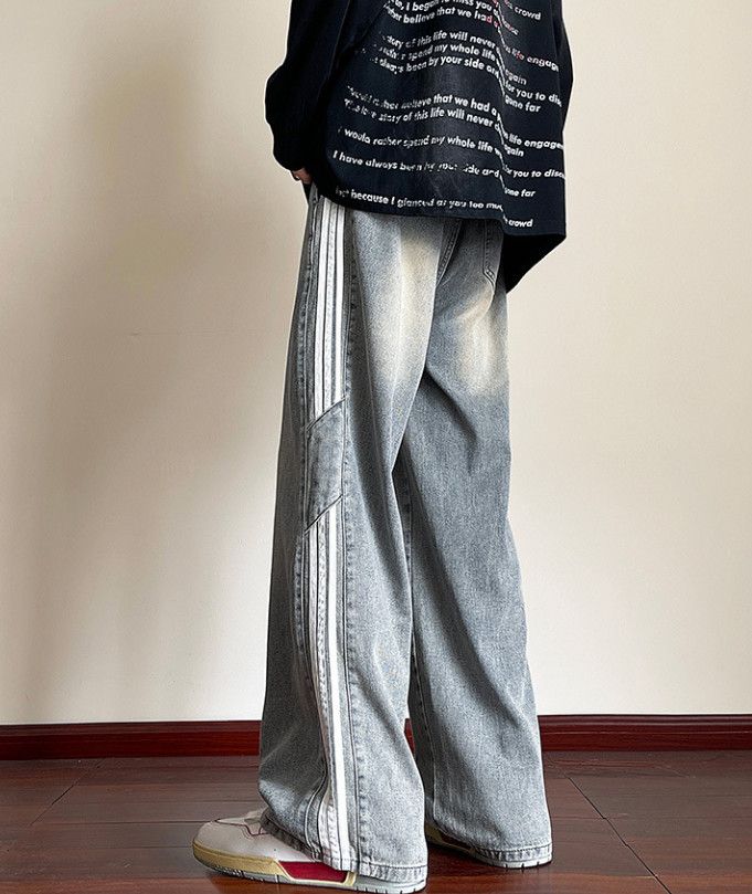 Japanese Brand Men's Straight-Leg Loose-Fit Wide-Leg Jeans Size US 32 / EU 48 - 3 Thumbnail