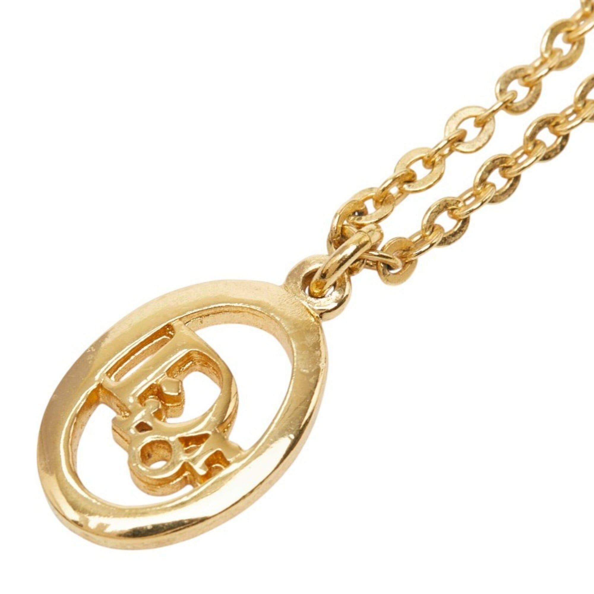 Dior Christian Dior Dior Vintage Logo Necklace, Gold Plated, Women's Size ONE SIZE - 1 Thumbnail
