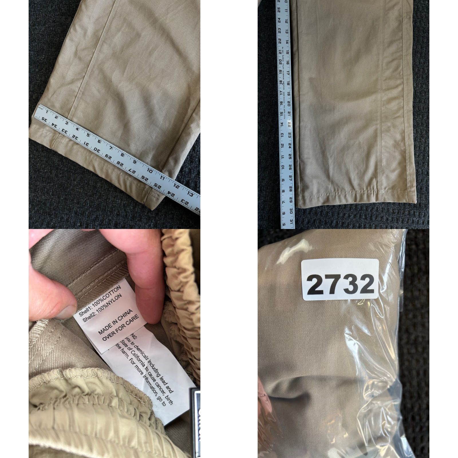 Vintage American Stitch Pants Cargo Streetwear Baggy Inner Boxer Cotton Nylon Khaki S Men Regular Straight Pocket Cargo Pockets Size US 29 - 8 Thumbnail