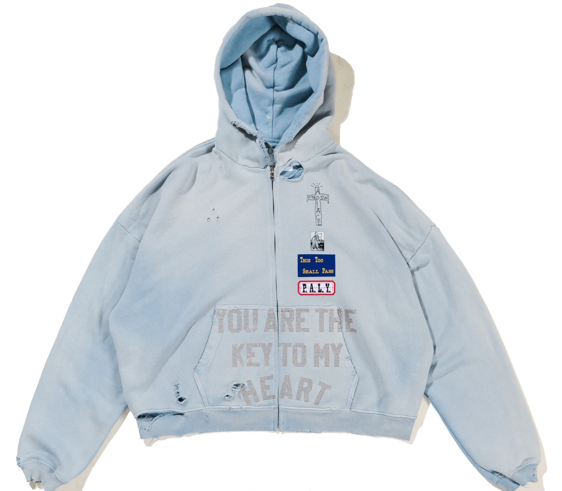 Paly Hollywood Zanucks Zip Up Hooded Sweatshirt Blue Multi | Grailed