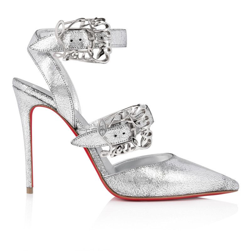 Christian Louboutin os11x0526 Giddylina Laminated 100mm Pumps in Silver Size US 9 / IT 39 - 1 Thumbnail