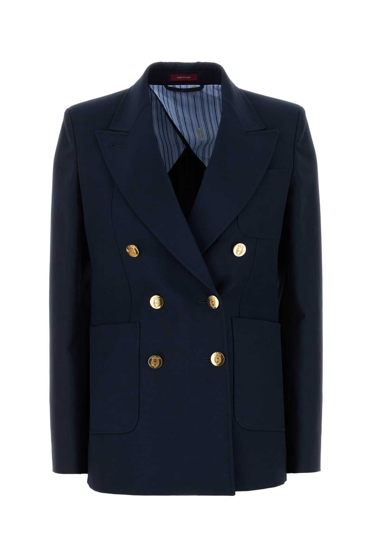 Navy Blue Cotton Blazer