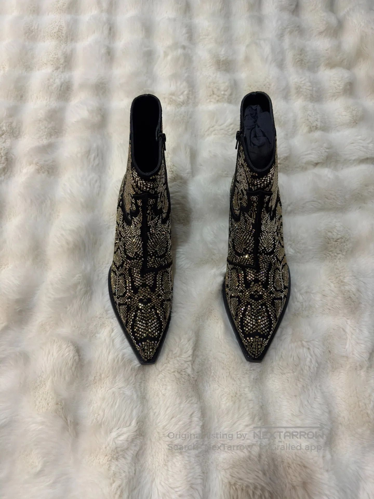 Celine CELINE Diamond Encrusted Snake Print Men's Boots| Size US 10 / EU 43 - 3 Thumbnail