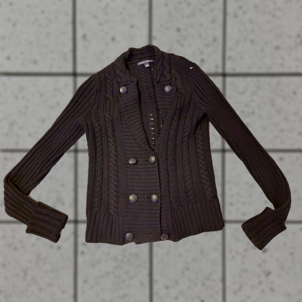 Banana Republic Womens Banana Republic Cardigan Sweater Jacket S Small Black Cotton Cardigan Knit Regular Women Fall Winter Spring Mens no (but ensure no extra). Size S / US 4 / IT 40 - 1 Thumbnail