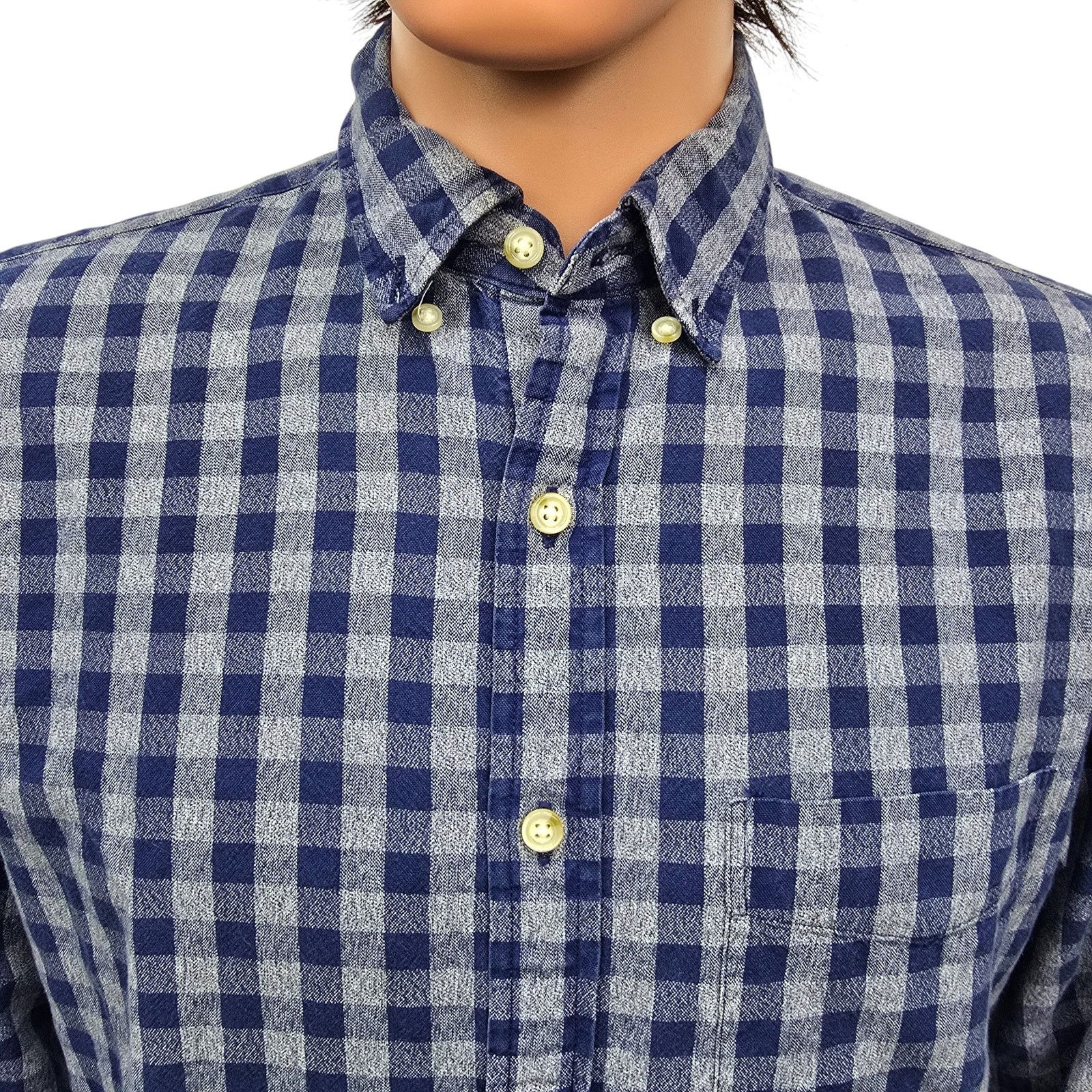 J.Crew J.Crew Jaspe Cotton Shirt Men M Blue Gray Gingham Slim L/S Size US M / EU 48-50 / 2 - 6 Thumbnail