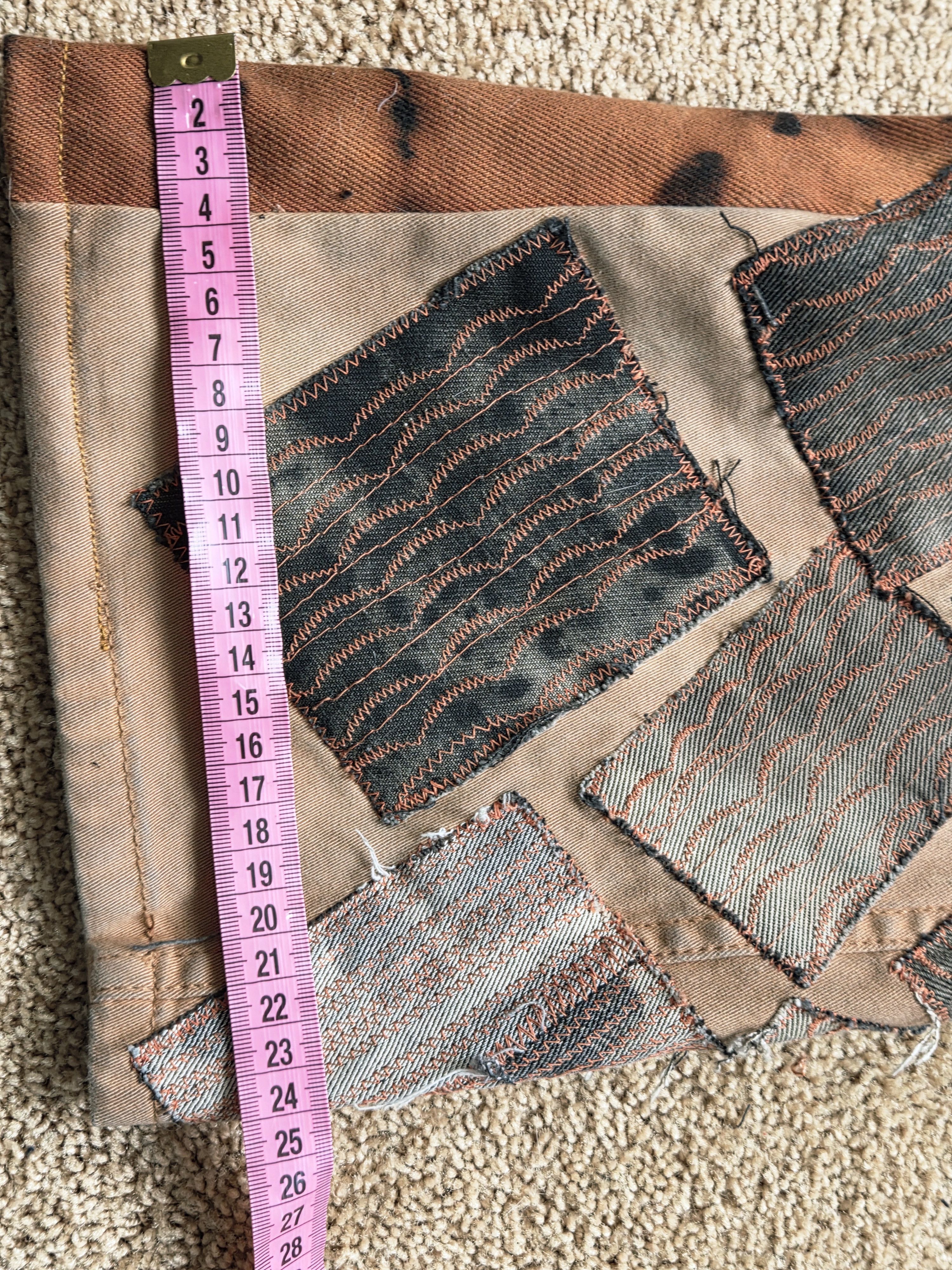 Japanese Brand Custom Hand-Reworked Patchwork Flare Pants Size US 32 / EU 48 - 7 Thumbnail