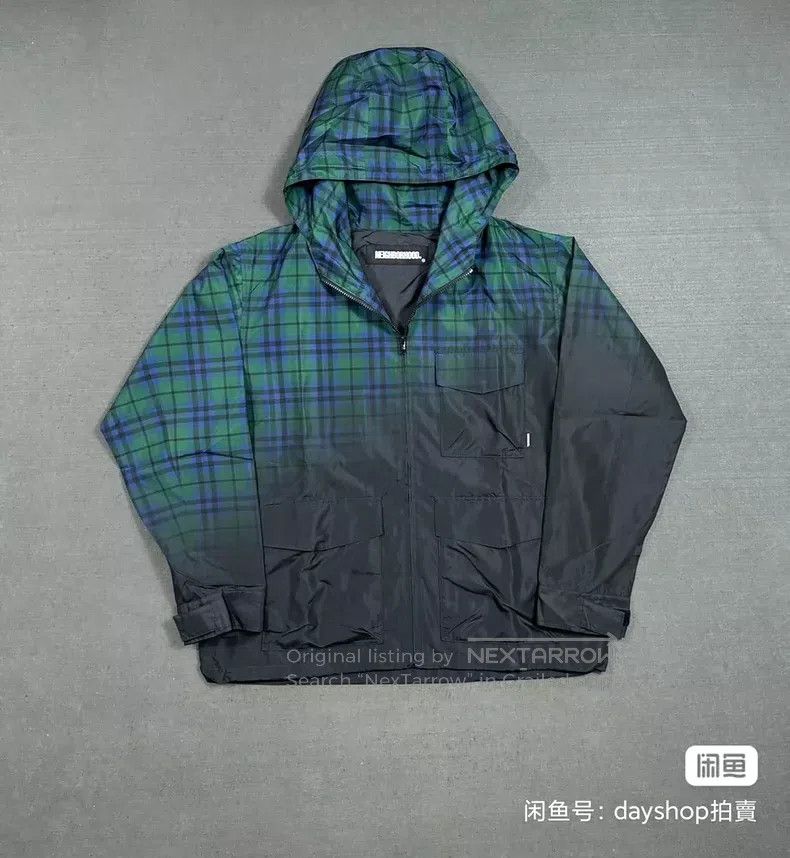 Neighborhood Neighborhood Gradient Plaid Hooded Windbreaker Jacket Mult Size US M / EU 48-50 / 2 - 1 Thumbnail
