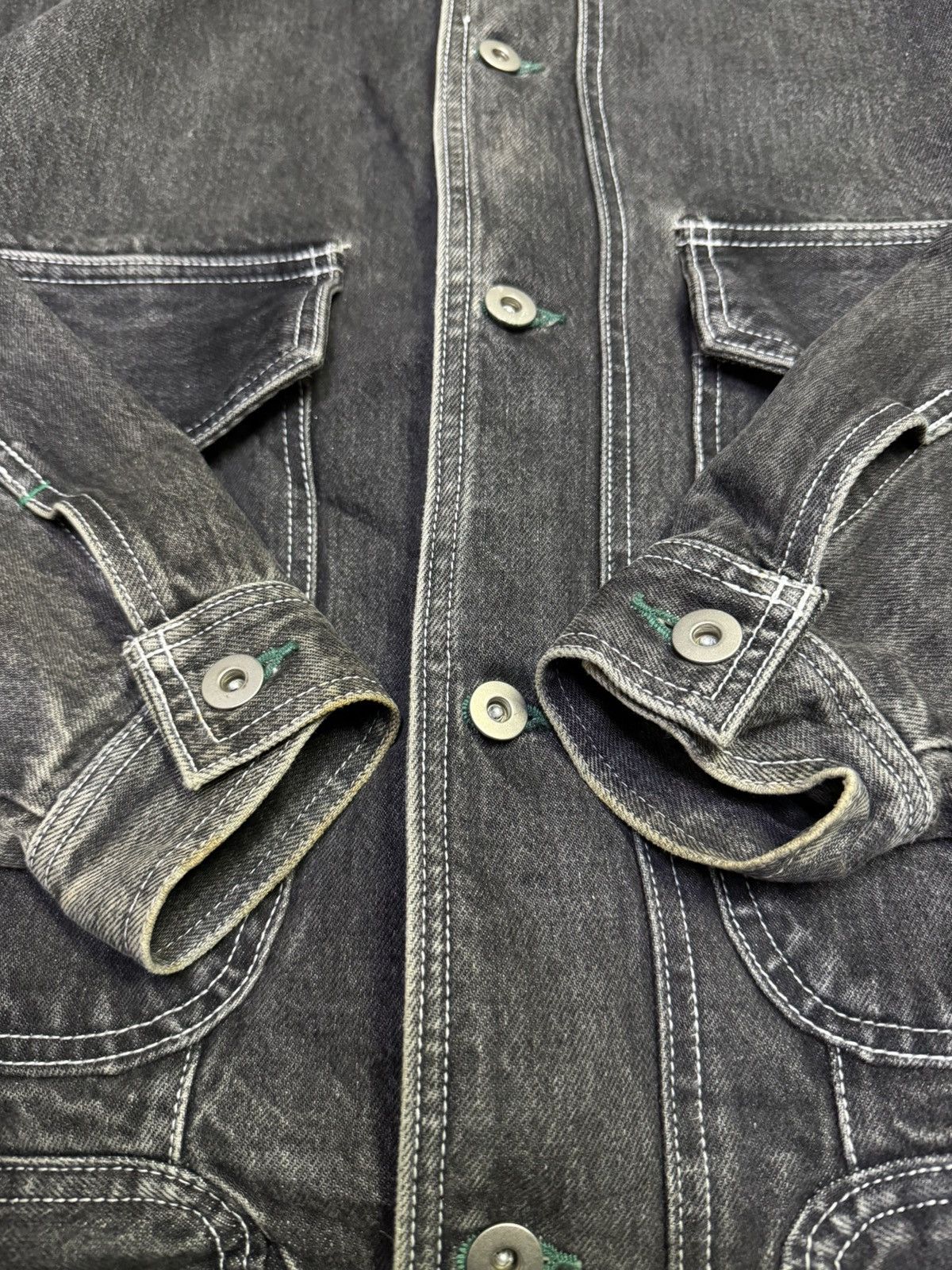 Benetton Vintage 90s Benetton Formula Black Denim Jacket Big Logo Size US M / EU 48-50 / 2 - 11 Thumbnail
