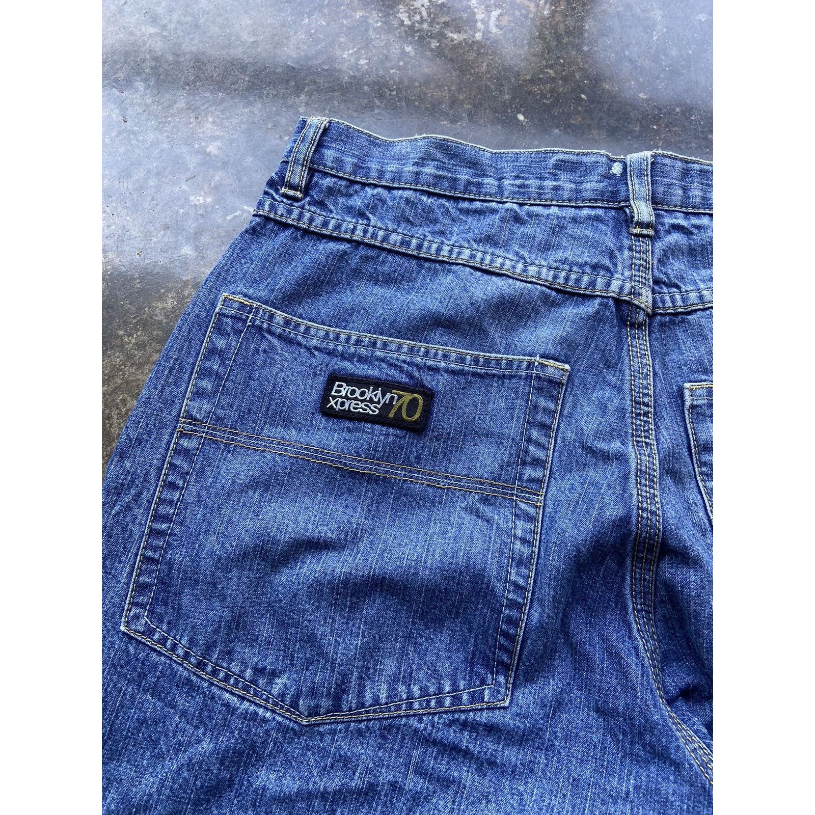 Brooklyn Xpress × JNCO × Vintage Crazy Vintage Baggy Wide Leg Carpenter Embroidered Jeans Size US 34 / EU 50 - 3 Thumbnail