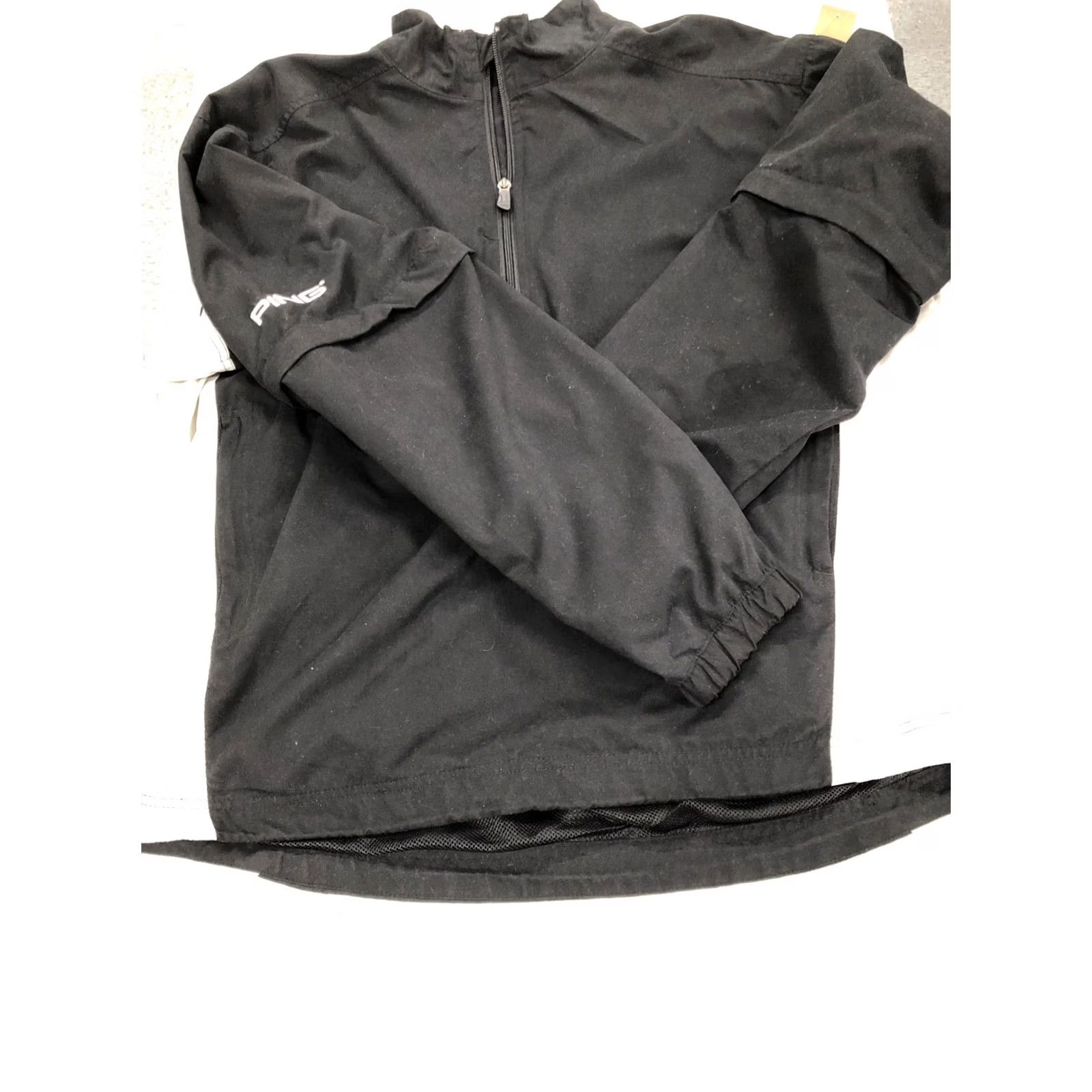 Vintage Ping Jacket Mens M Track Lightweight 1/4 Zip Windbreaker Zip Off Sleeves Black White Golf Size US M / EU 48-50 / 2 - 3 Thumbnail