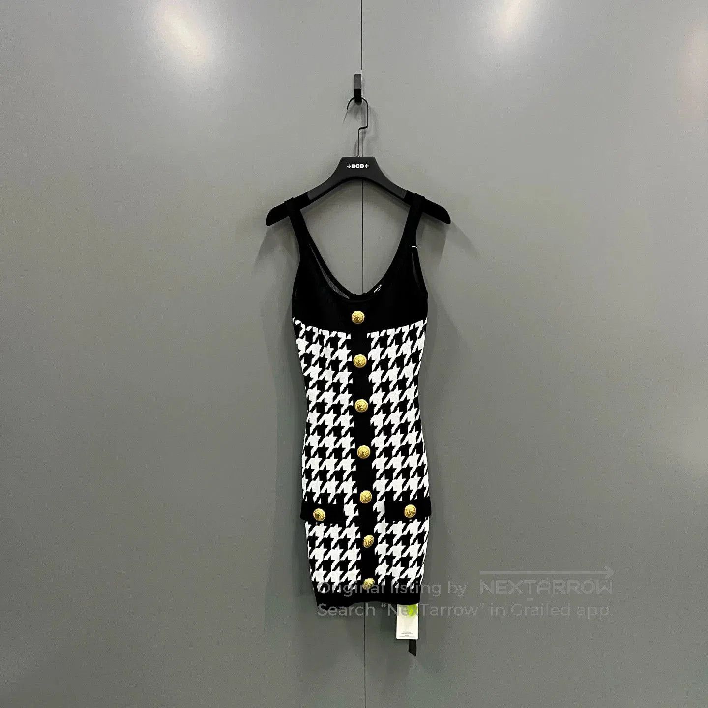 Balmain Balmain Black White Houndstooth Slip Dress. Size XS / US 0-2 / IT 36-38 - 1 Thumbnail