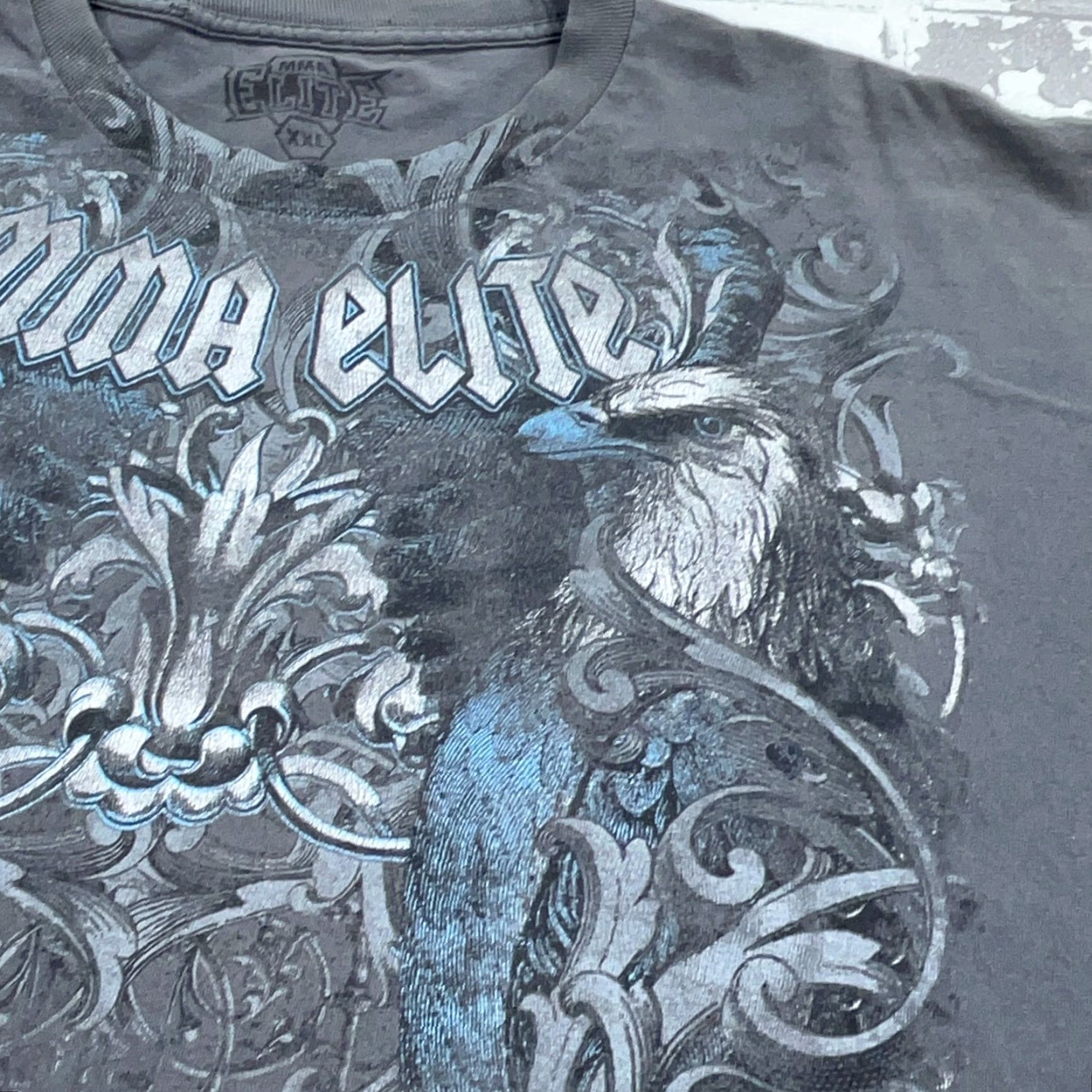 Vintage MMA Elite Shirt Men 2XL Gray Crew Neck Short Sleeve Logo Graphic Tee Vintage None Decade 90s Concert Movie TV Mens Size US XXL / EU 58 / 5 - 4 Thumbnail