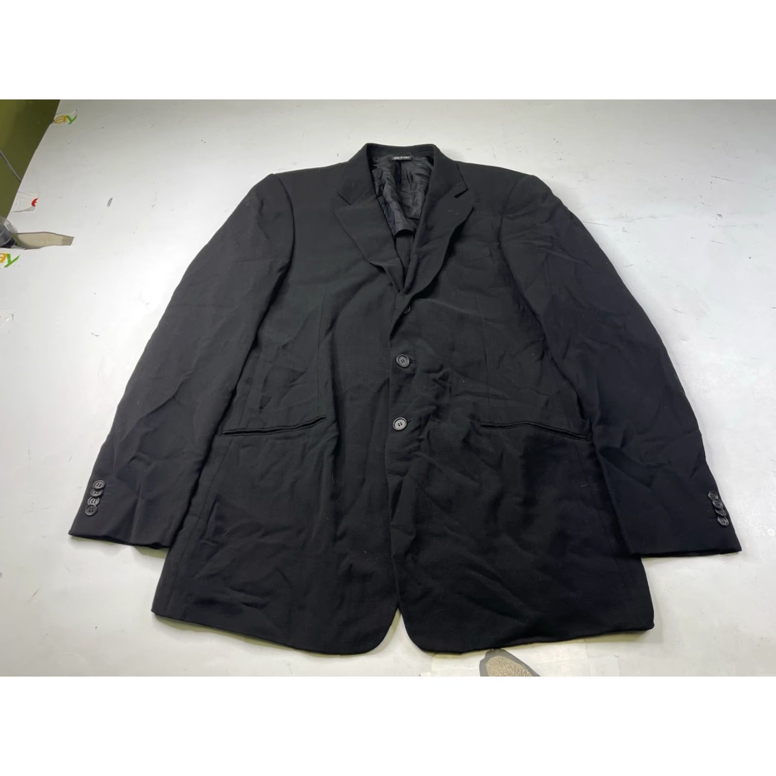 Giorgio Armani Giorgio Armani Black Mens 46 US Lightweight Wool Blend Blazer Jacket Italy Size 46R - 2 Thumbnail
