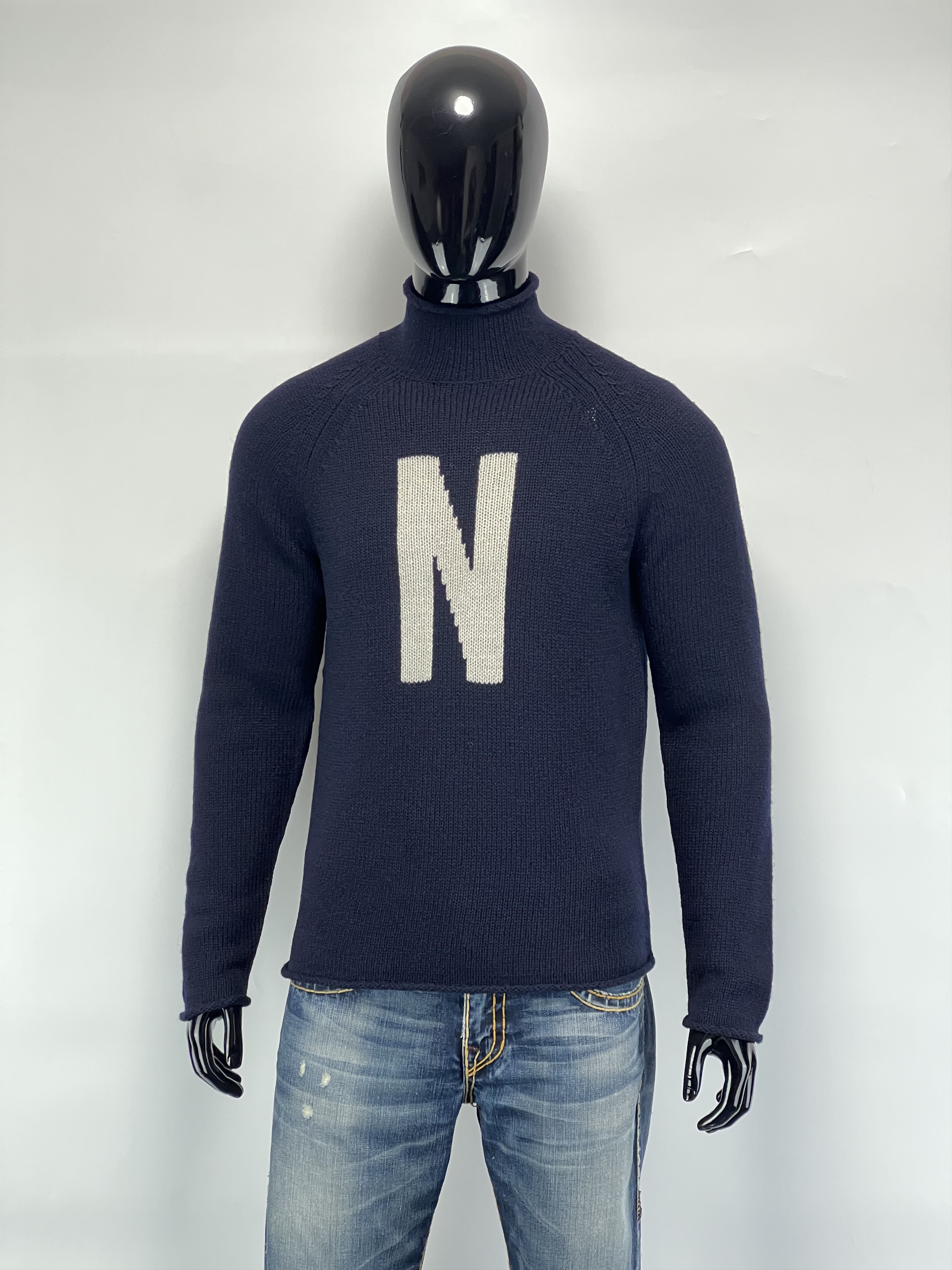 Norse Projects ‘Thore N Intarsia’ 100% Wool Knitted Sweater Big Logo Size US M / EU 48-50 / 2 - 3 Thumbnail