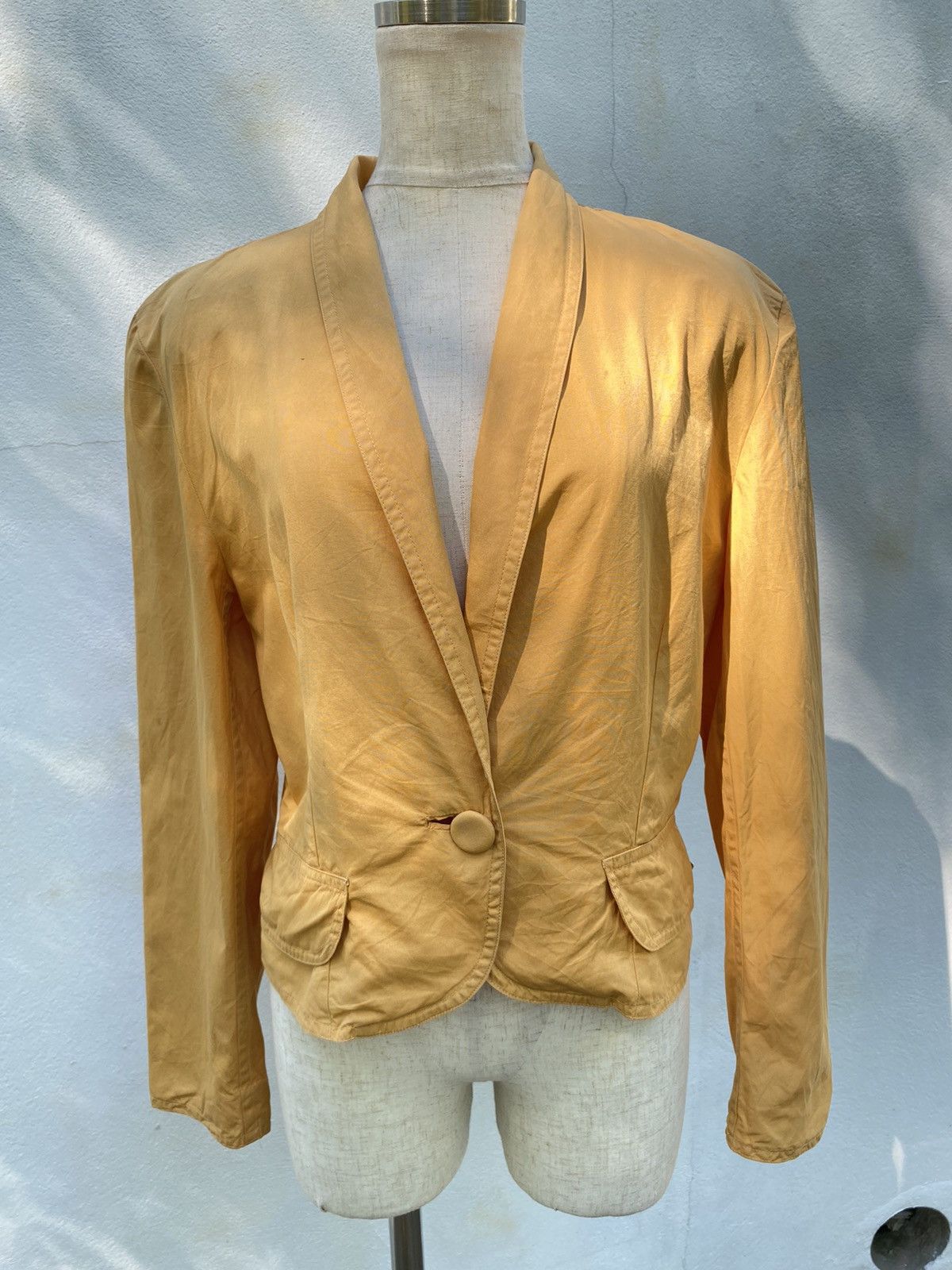 Designer FRANCO MONTANARINI Yellow Blazer Jacket Size ONE SIZE - 3 Thumbnail